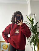 Baskılı Bordo Sweatshirt