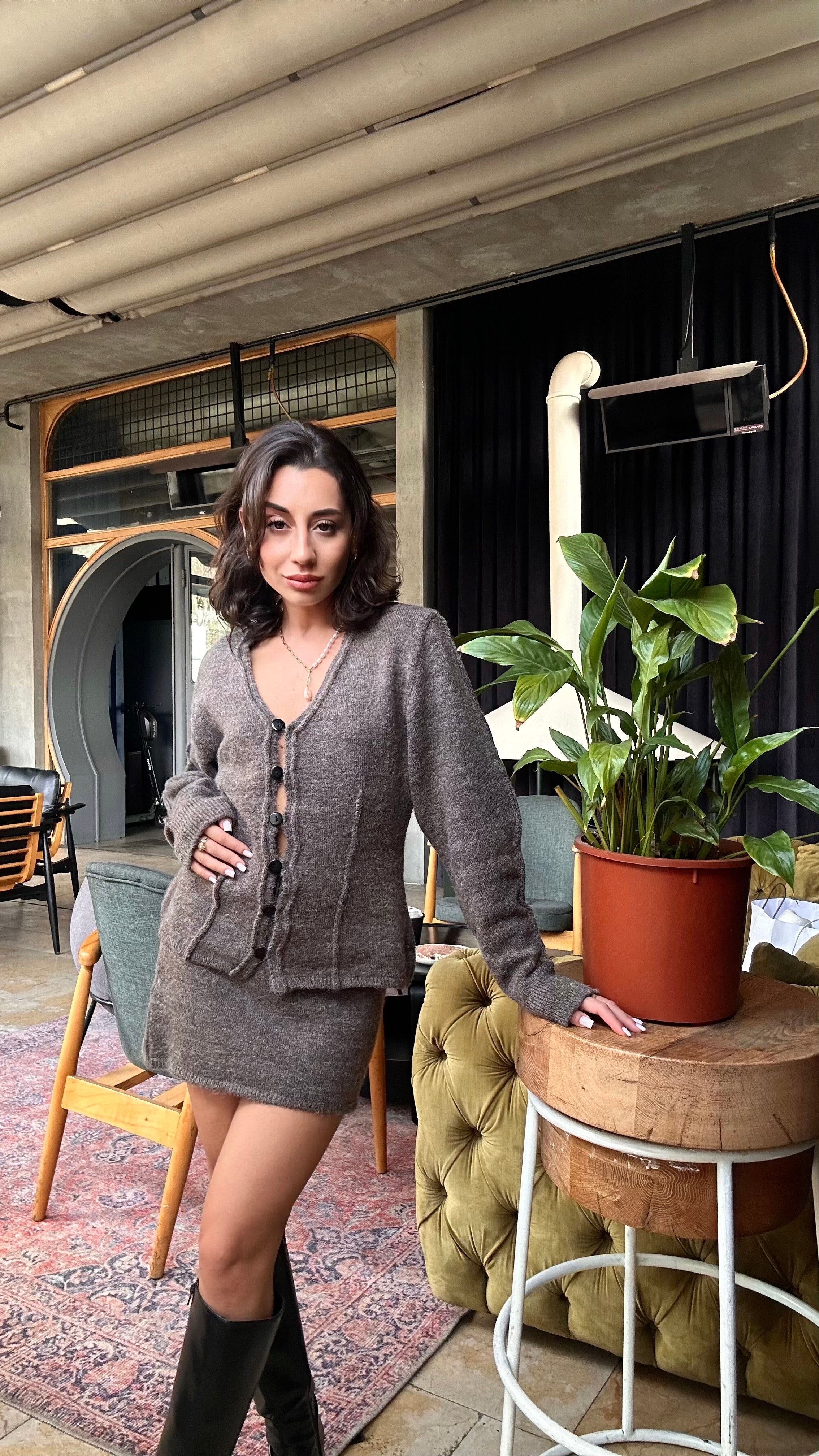 Hırka Etek Triko Takım