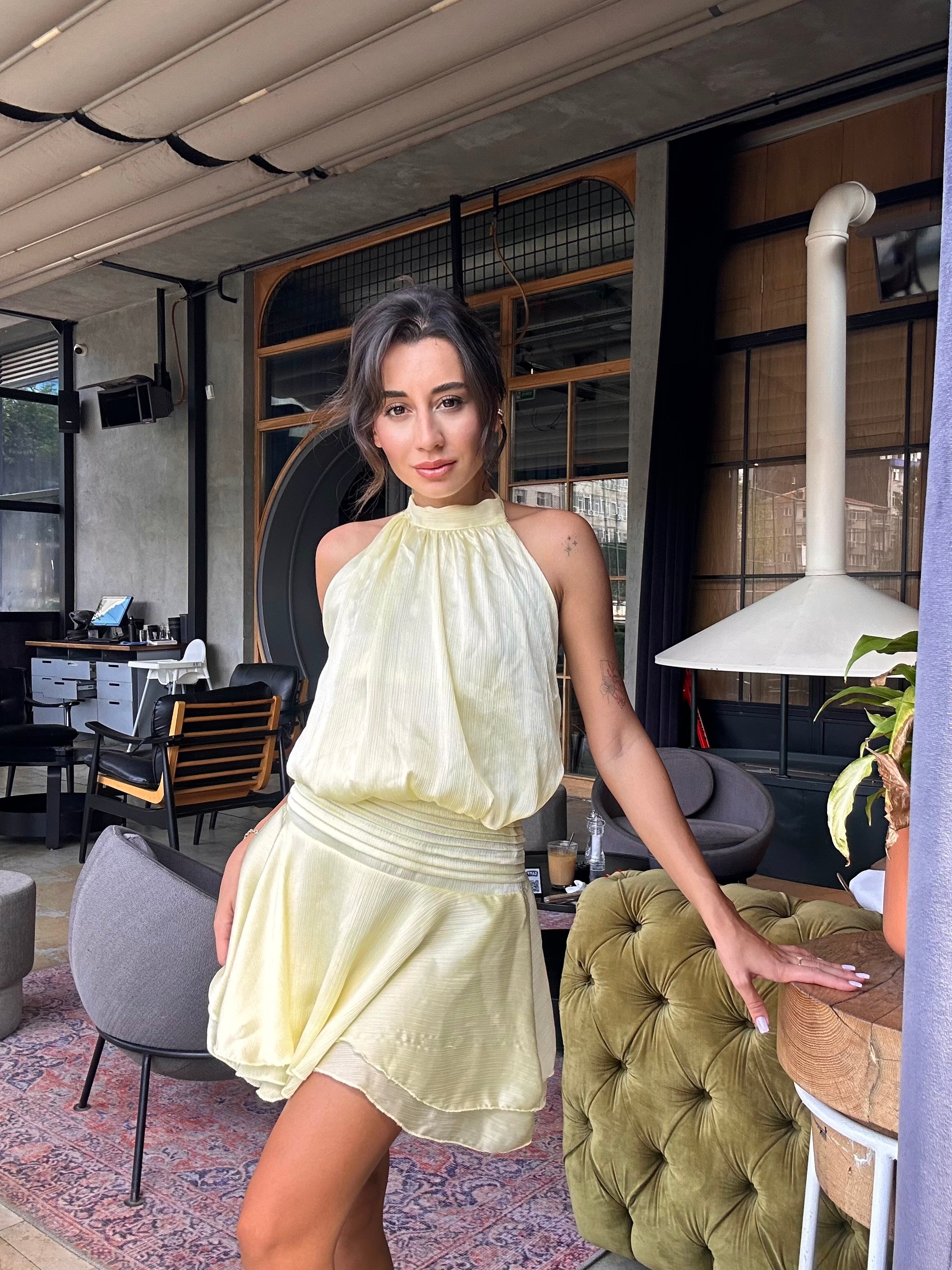 Golden Breeze Mini Elbise