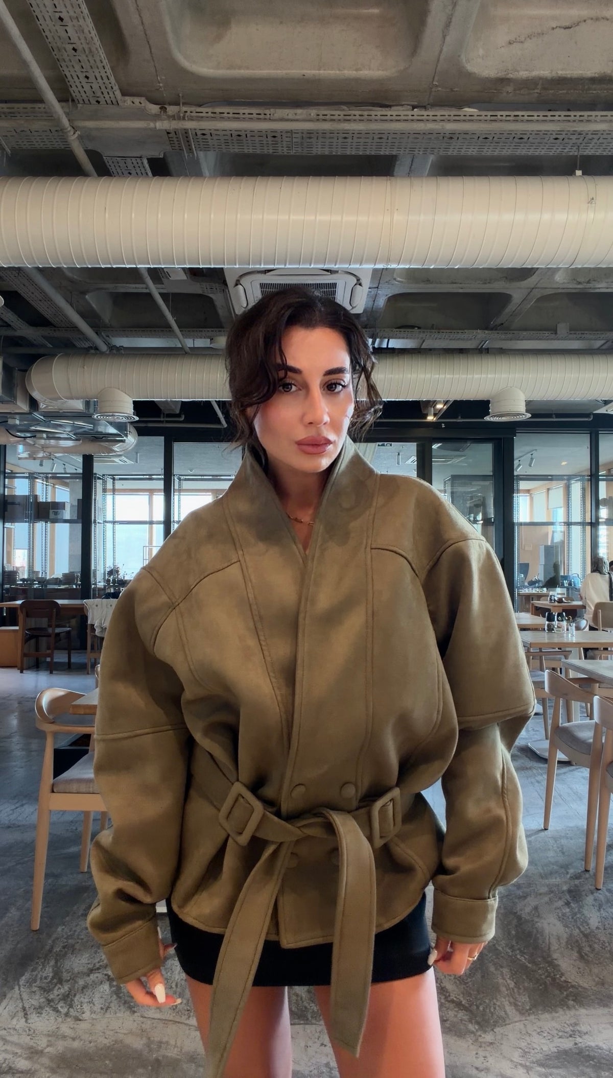 Sahara Kruvaze Süet Ceket