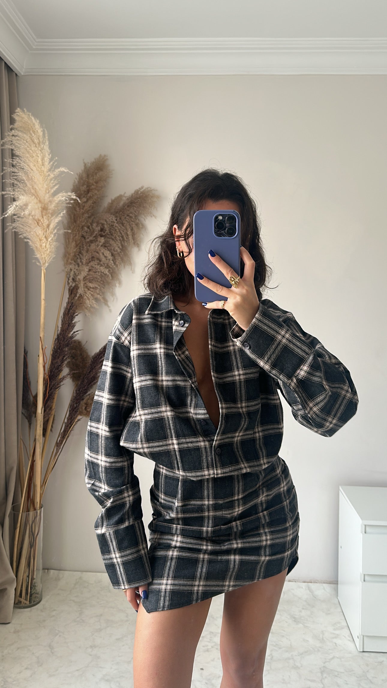 Ekoseli Gömlek Elbise