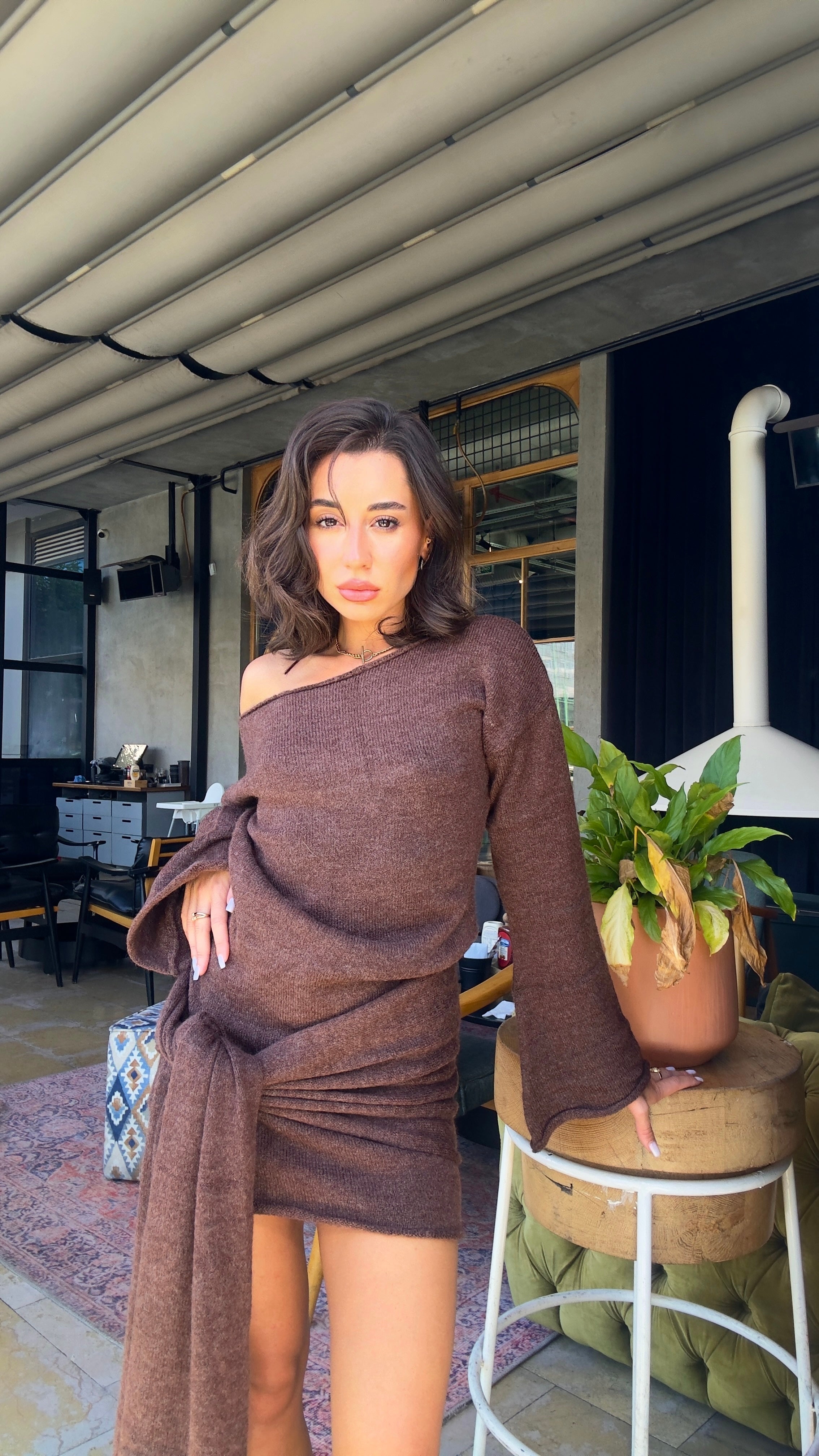 Şal Detaylı Elbise