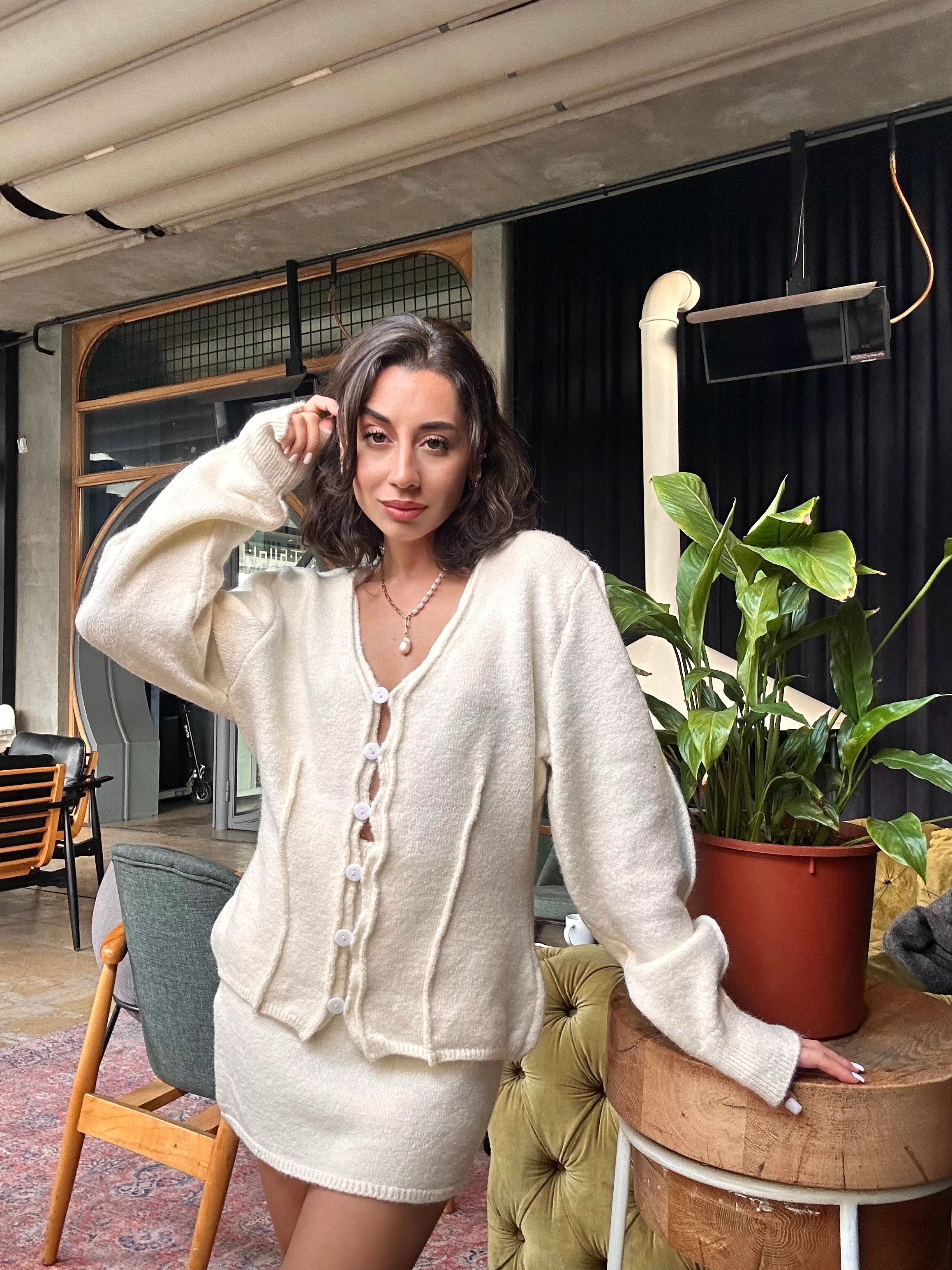 Hırka Etek Triko Takım