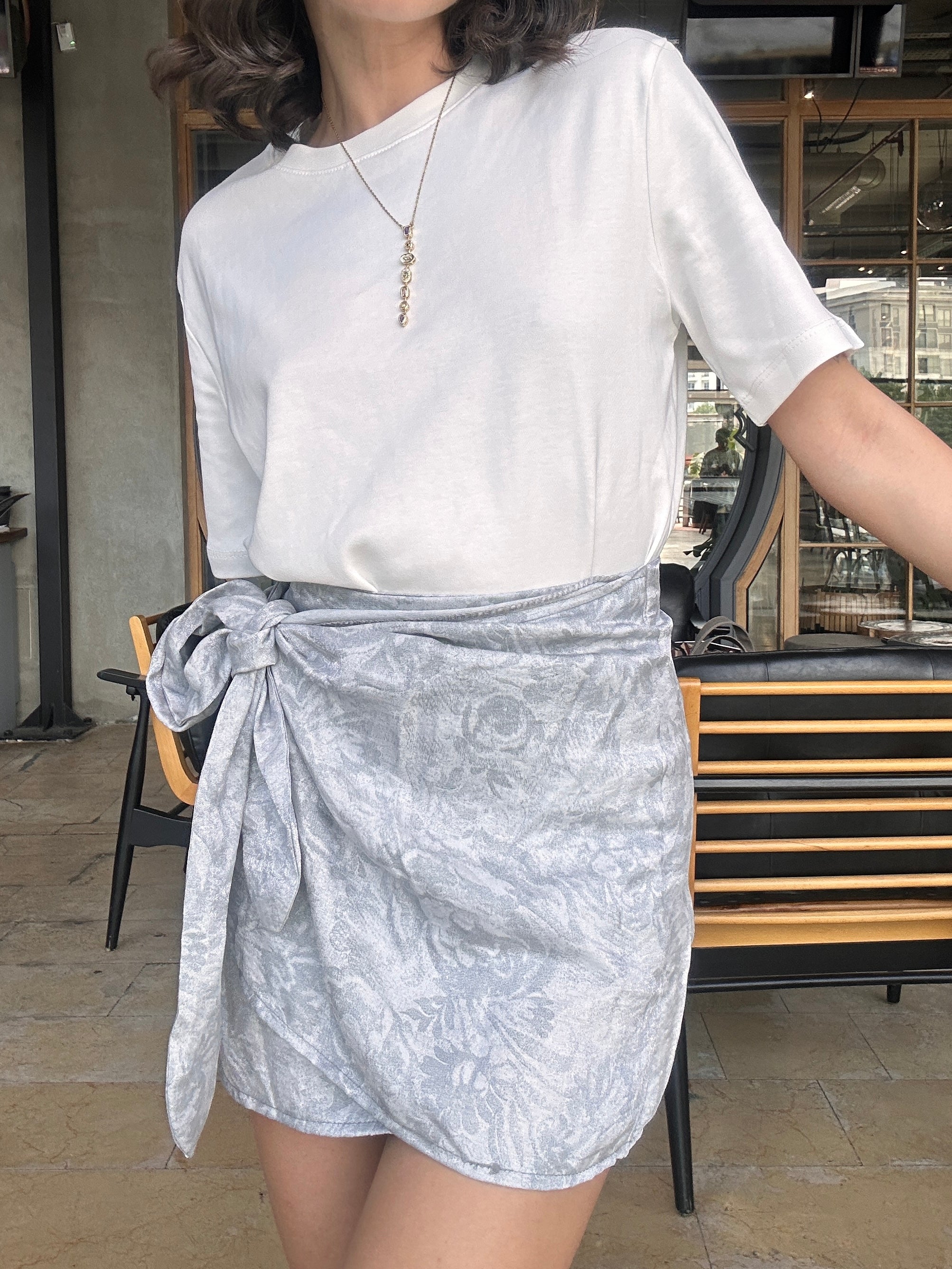 Bağlamalı Desenli Etek