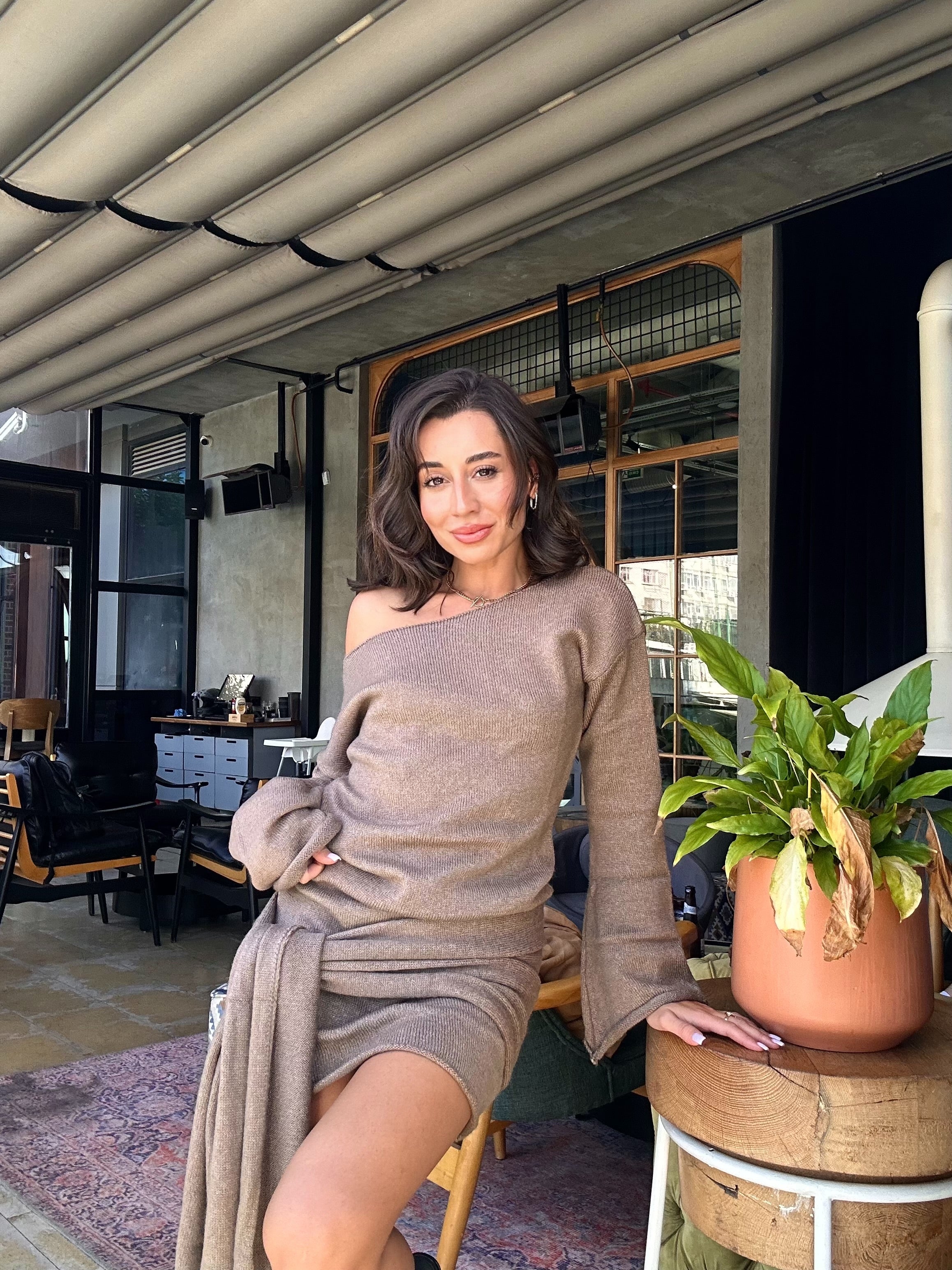 Şal Detaylı Elbise