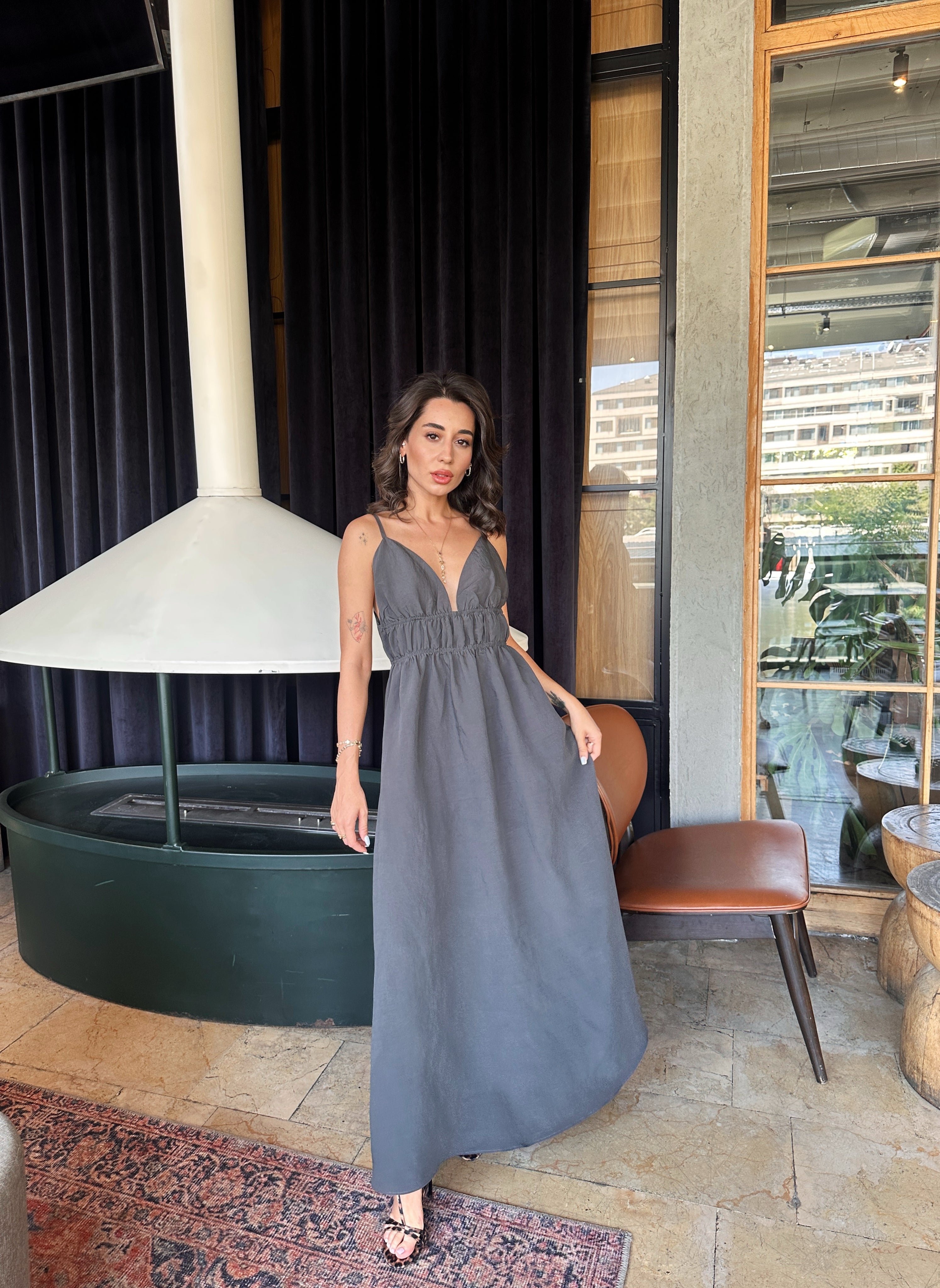 Askılı Maxi Elbise