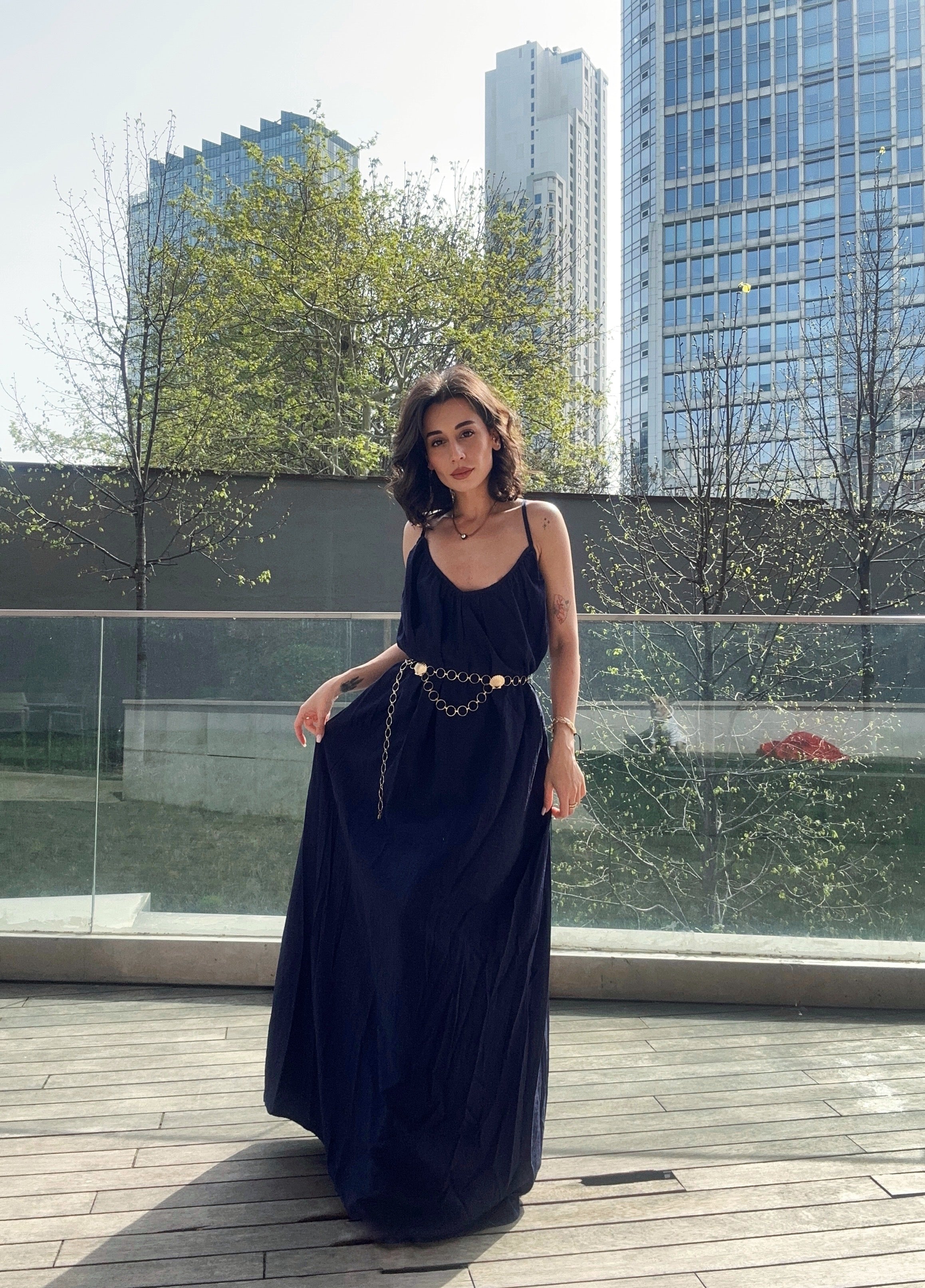 Askılı Maxi Elbise