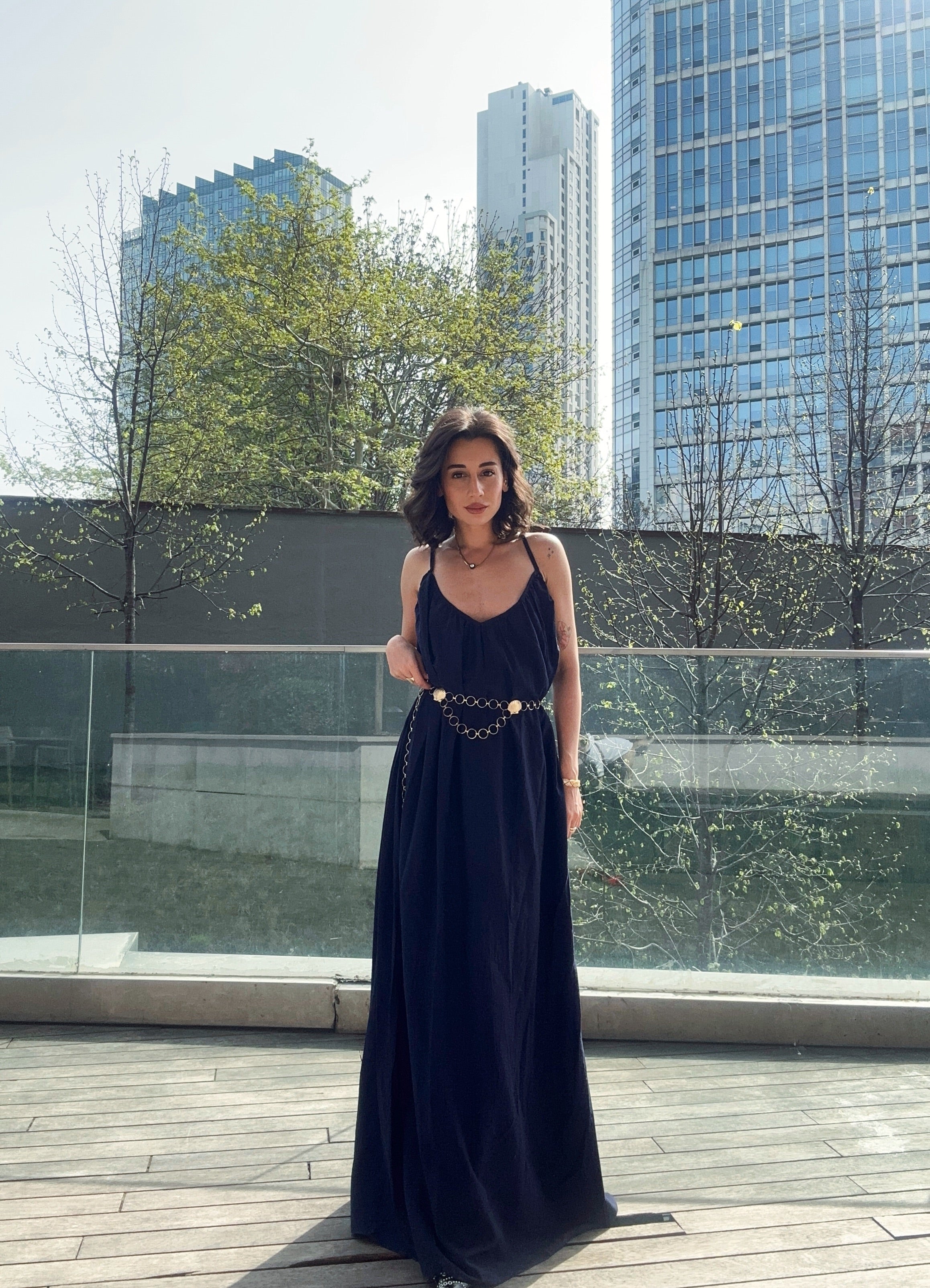 Askılı Maxi Elbise