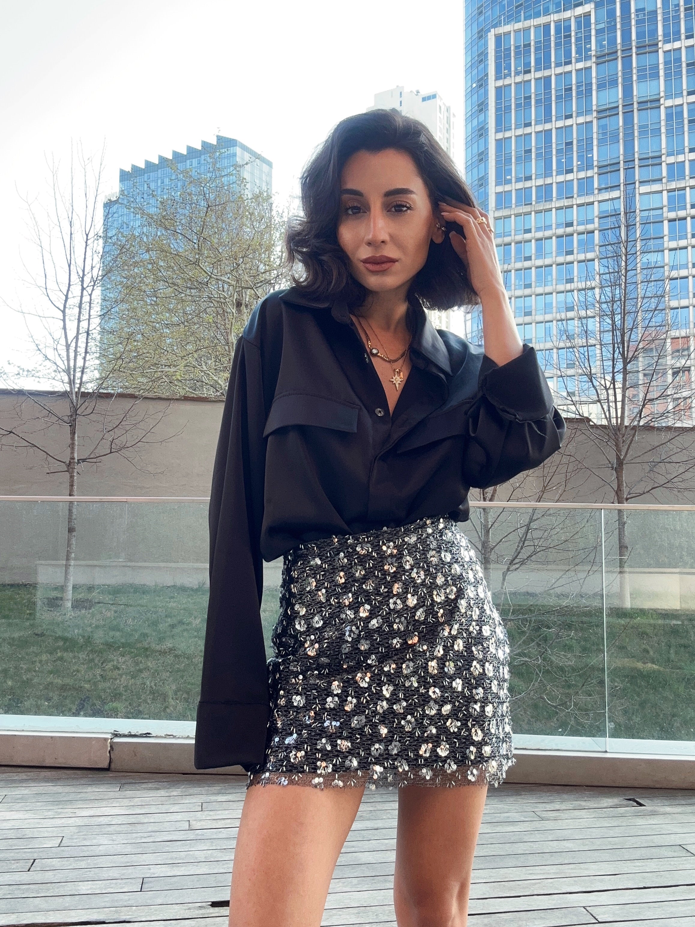 Tasarım Taşlı Etek