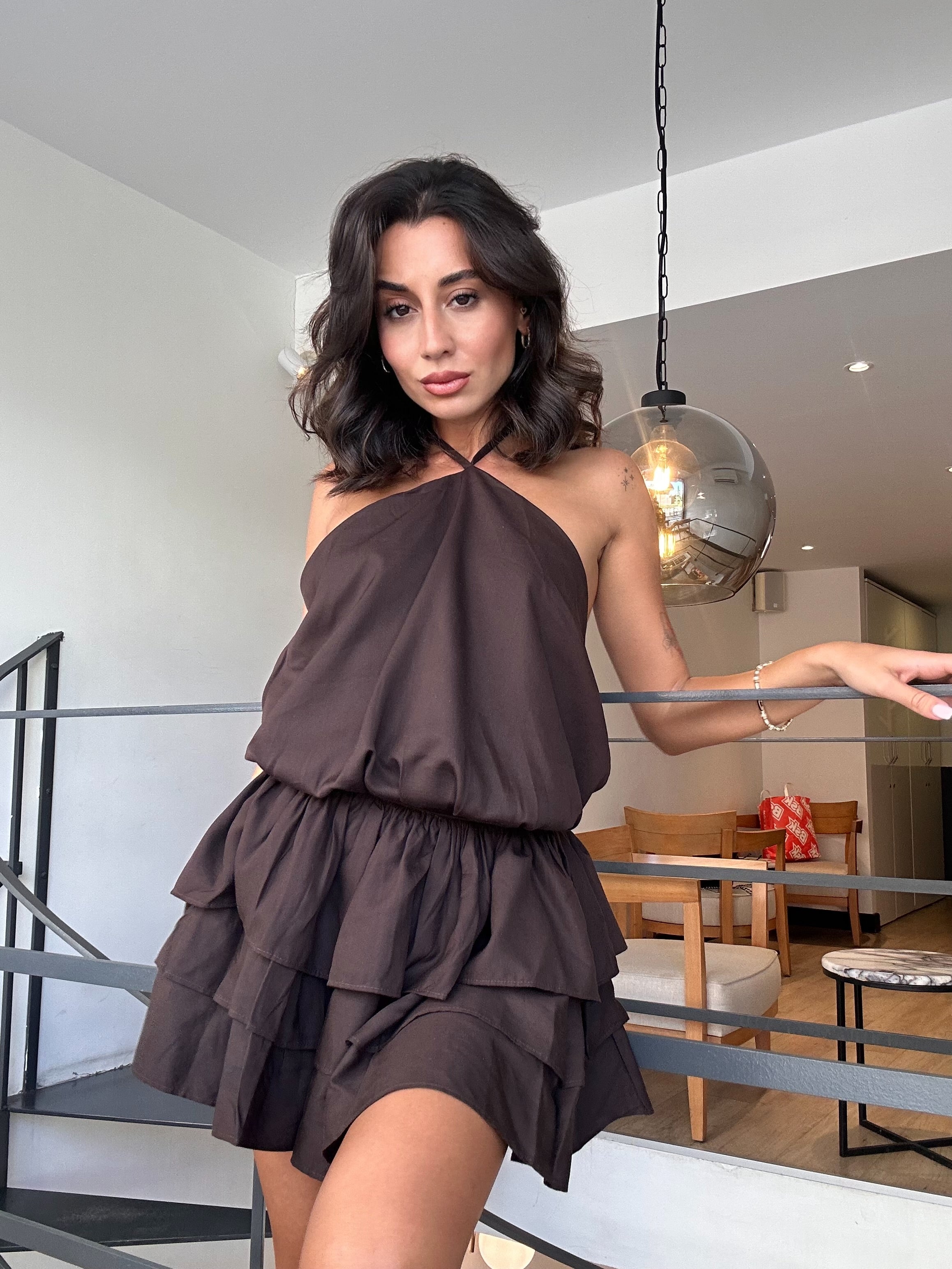 Brown Breeze Mini Elbise