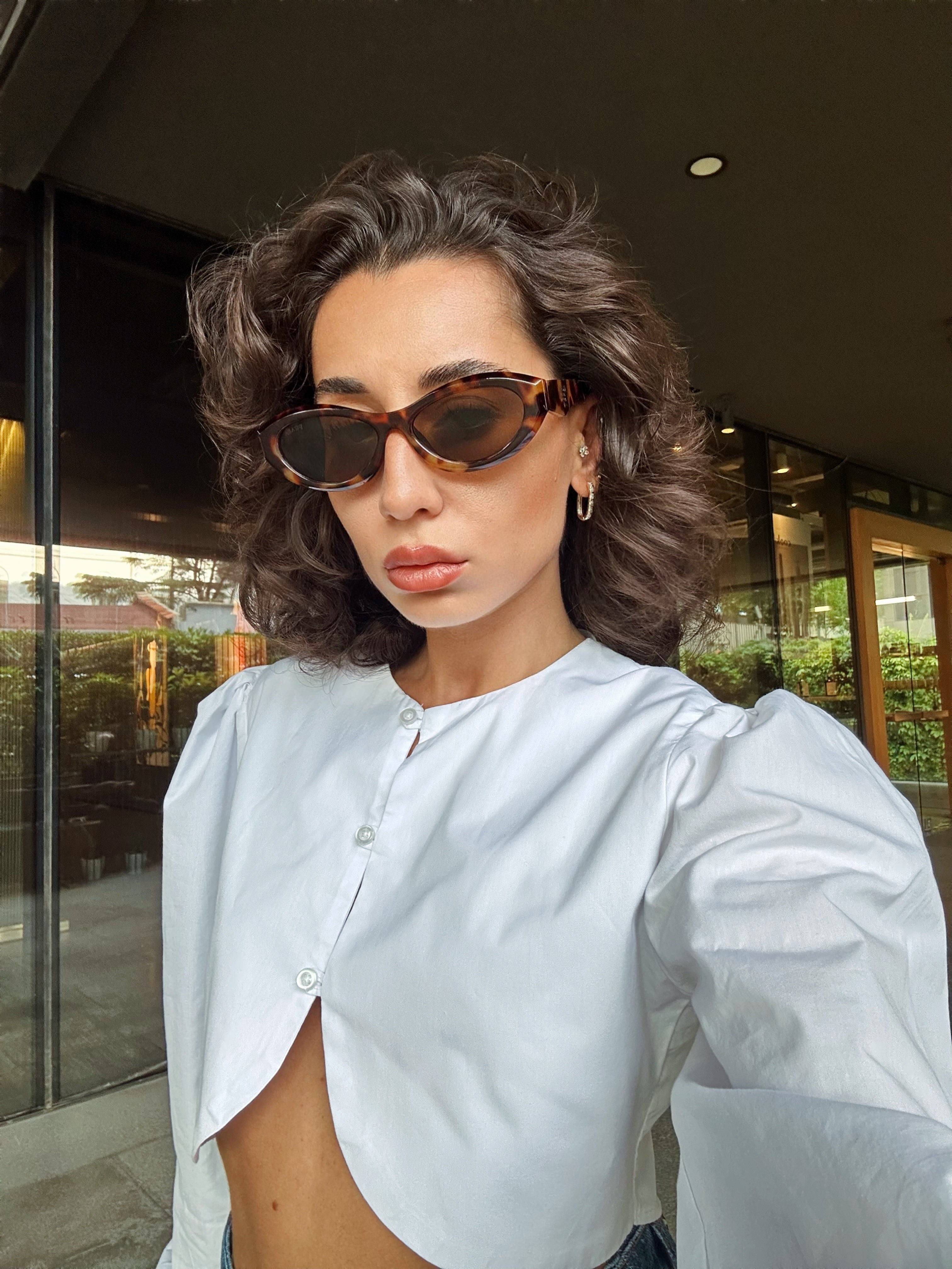 Balon Kol Crop Gömlek