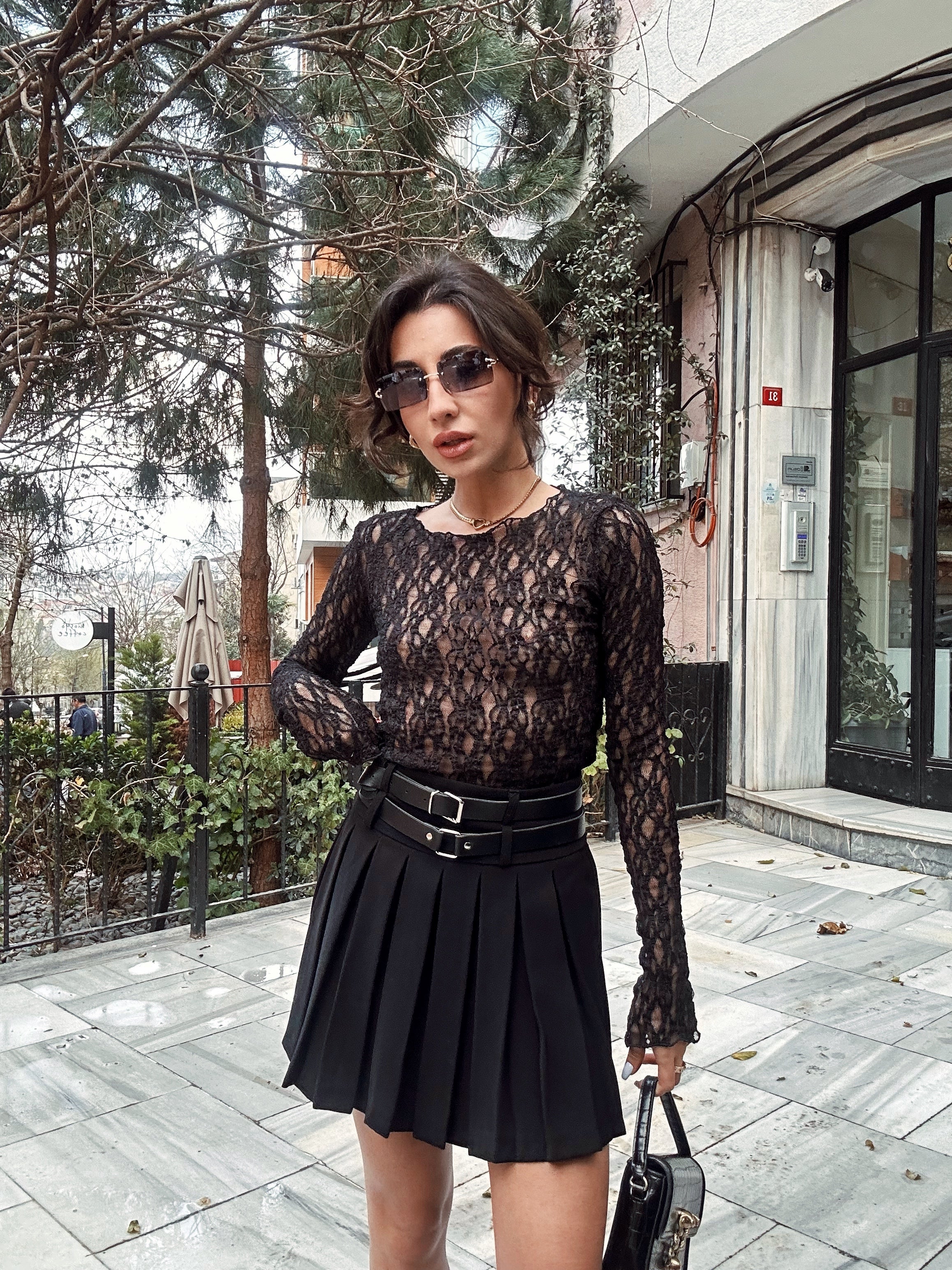 Dantel Transparan Bluz