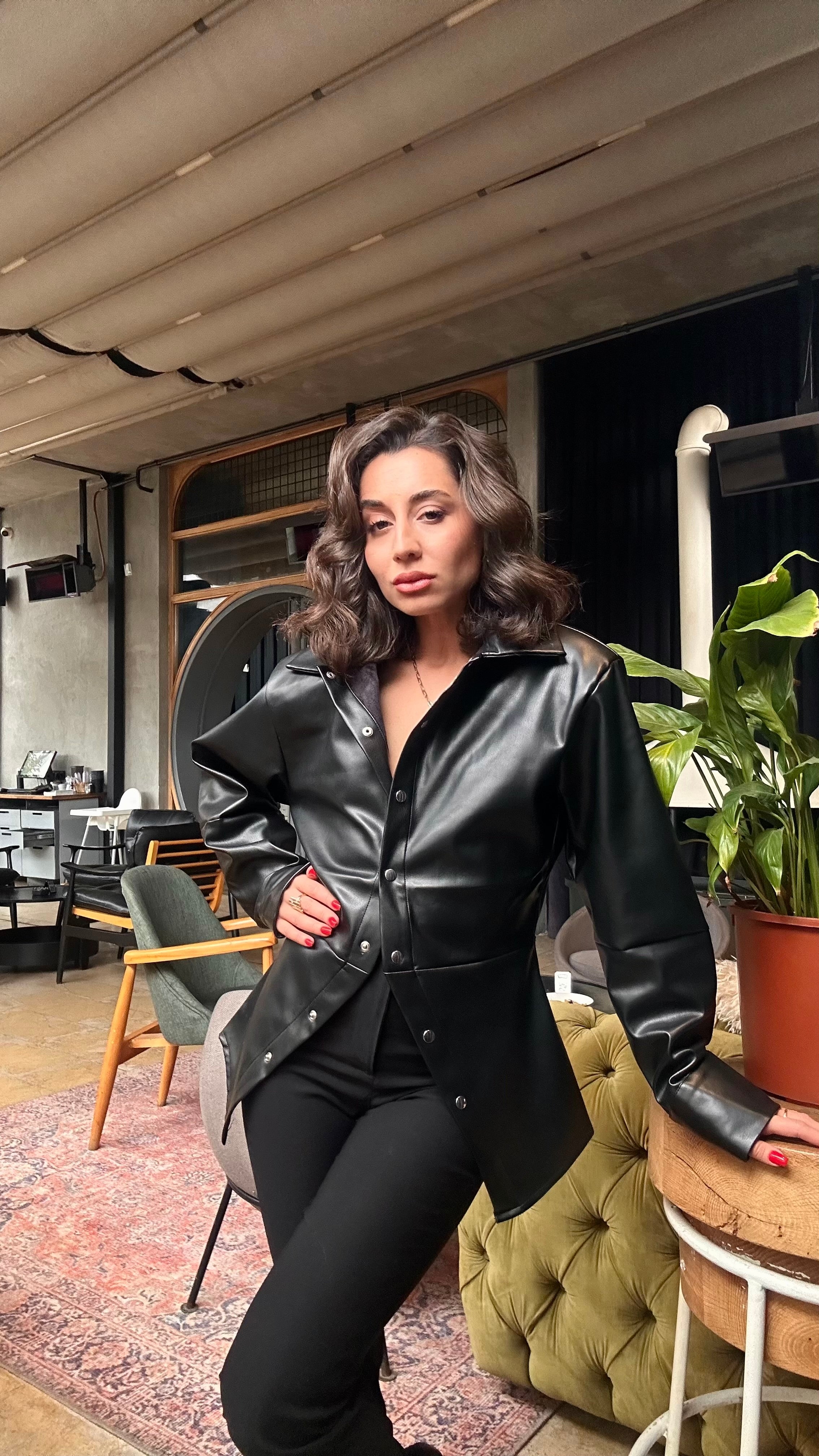 ONYX Black Deri Gömlek Ceket