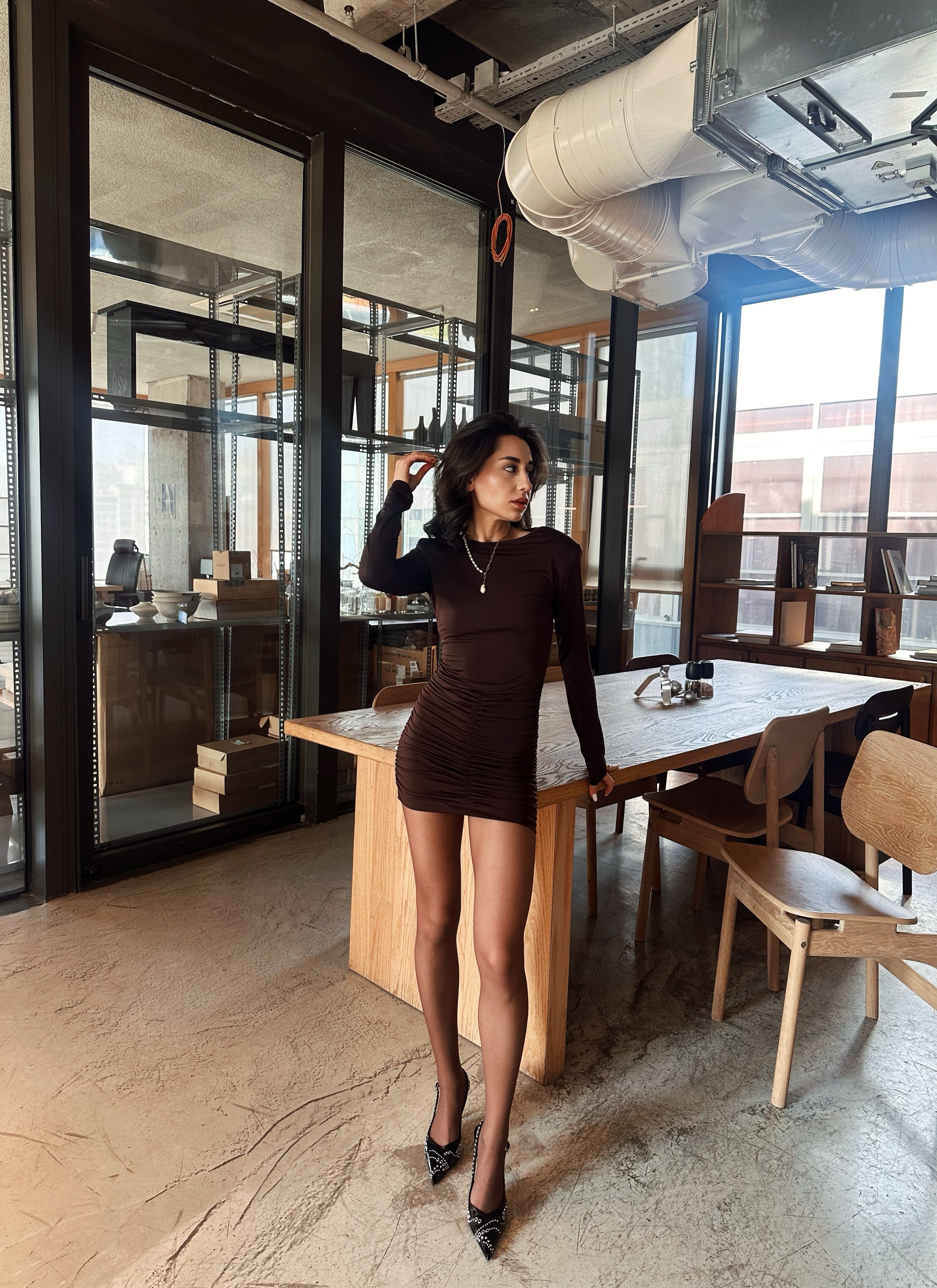 Drapeli Vatkalı Elbise