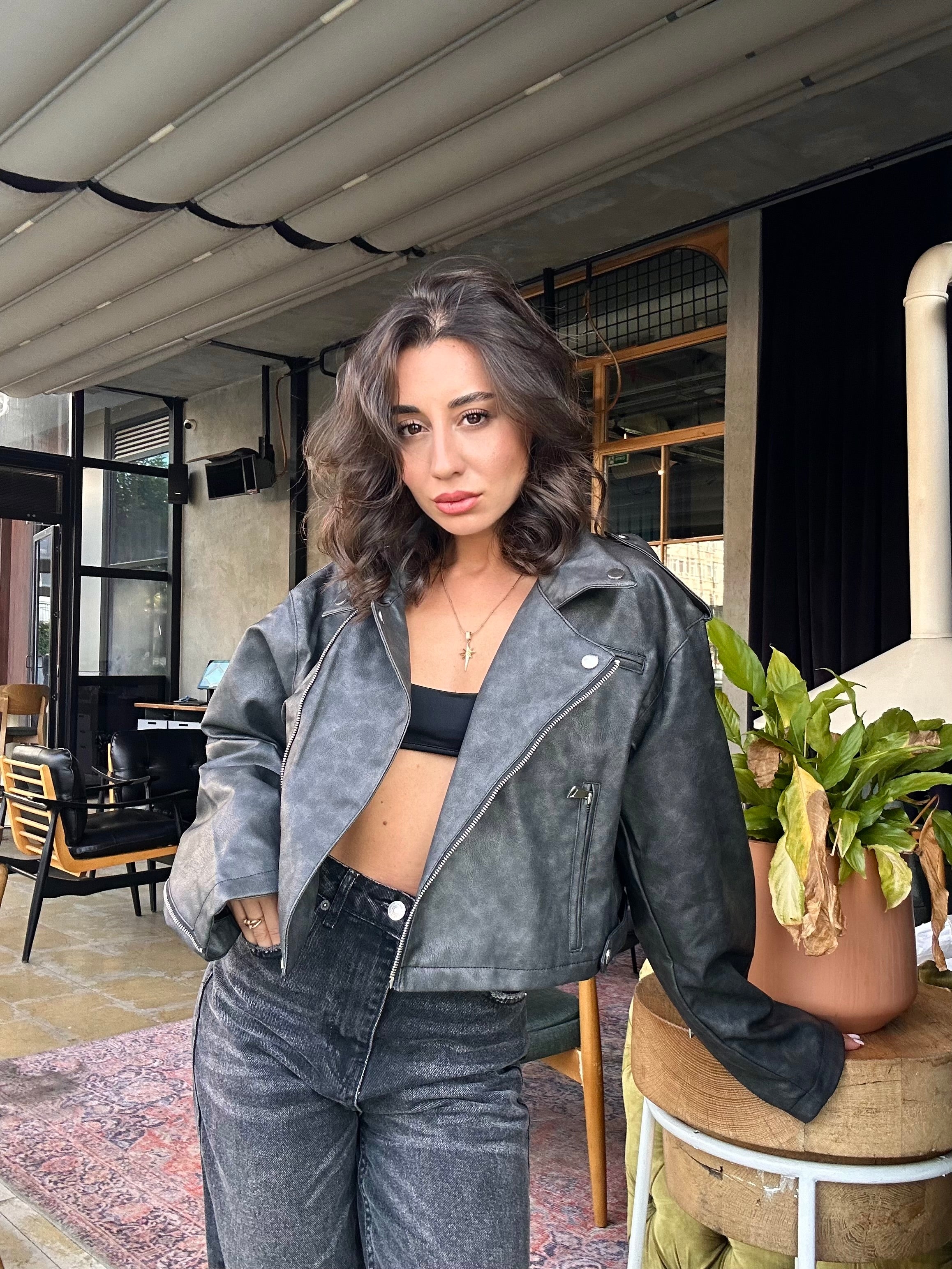 Eskitmeli Deri Ceket