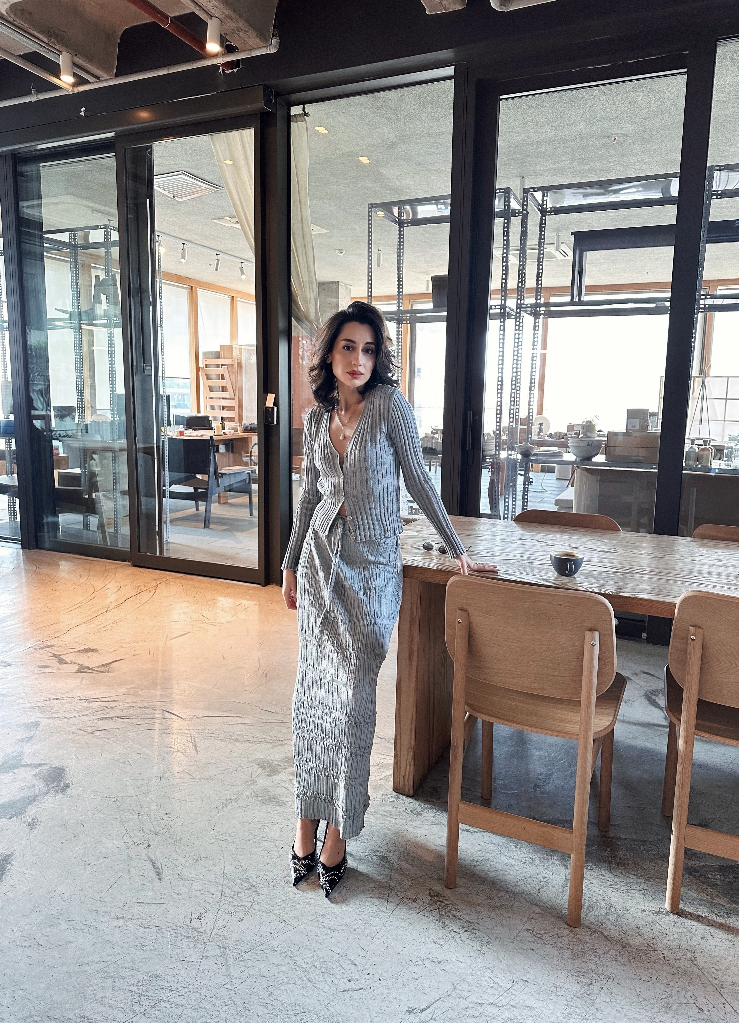 Triko Hırka Etek Takım