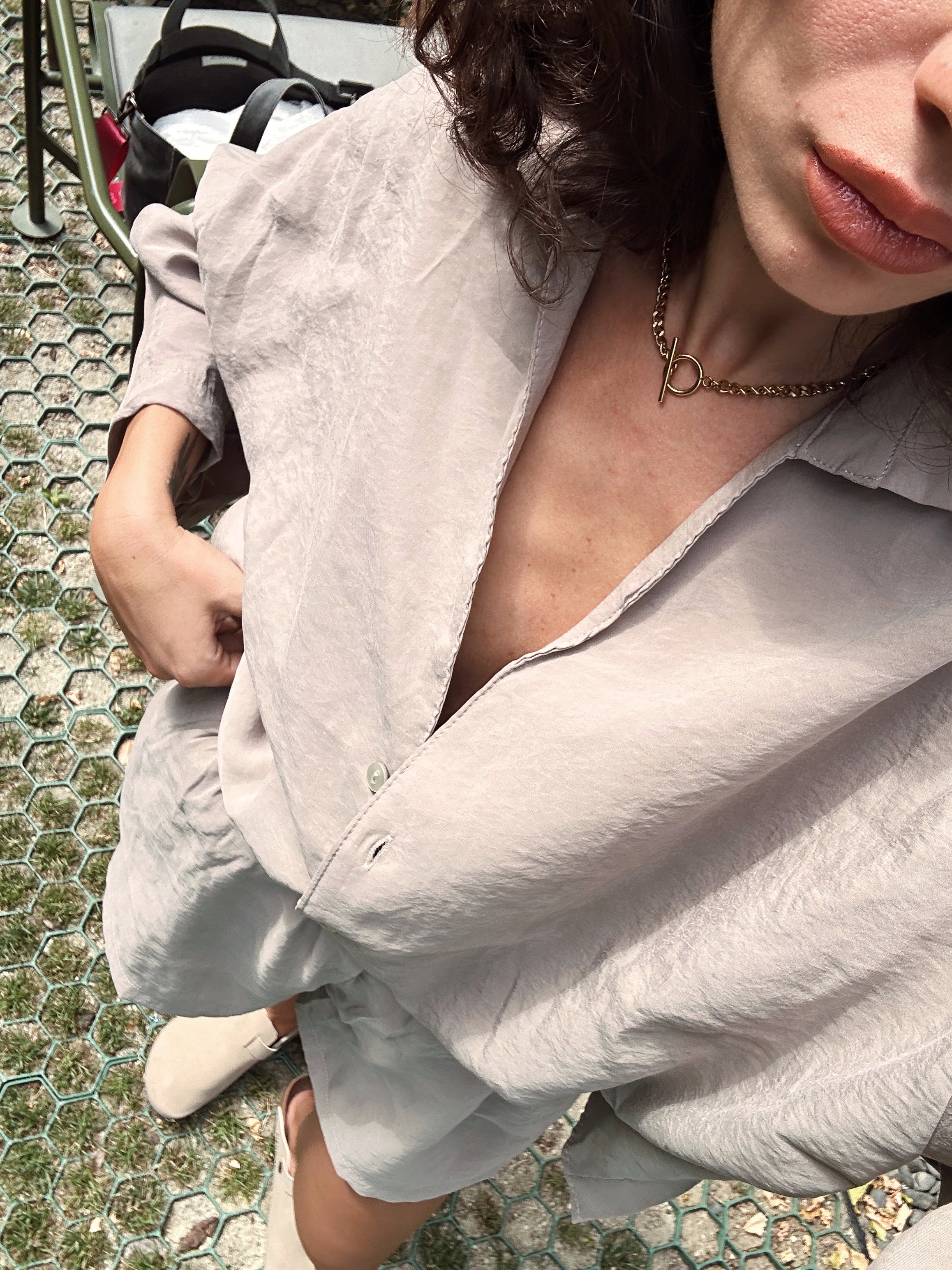 Taupe Oversize Şort Takım
