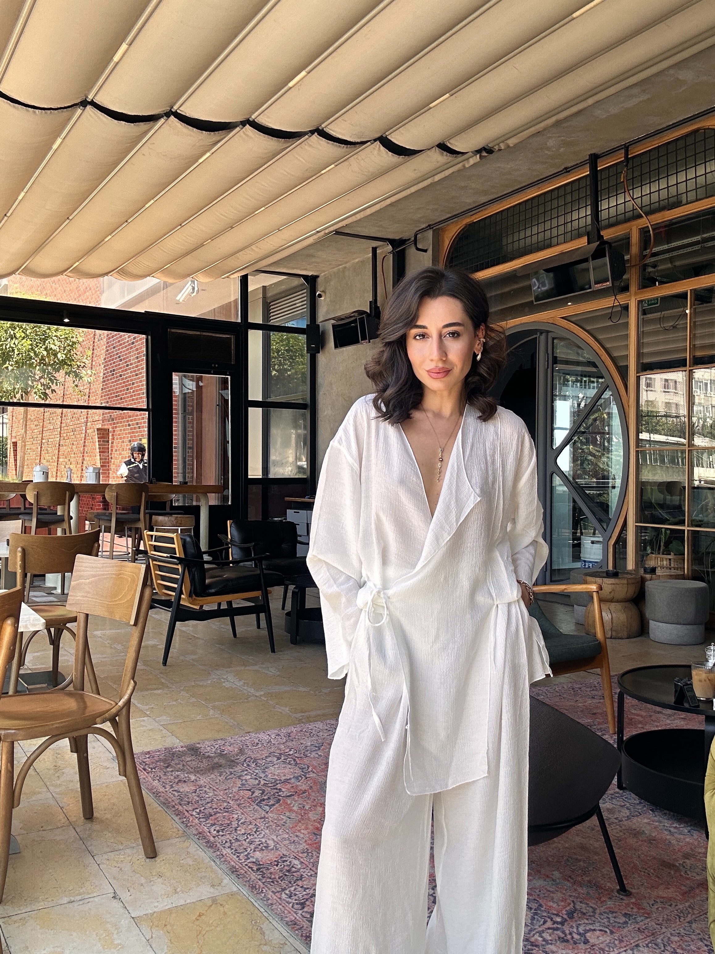 Kimono Bağlamalı Pantolon Takım