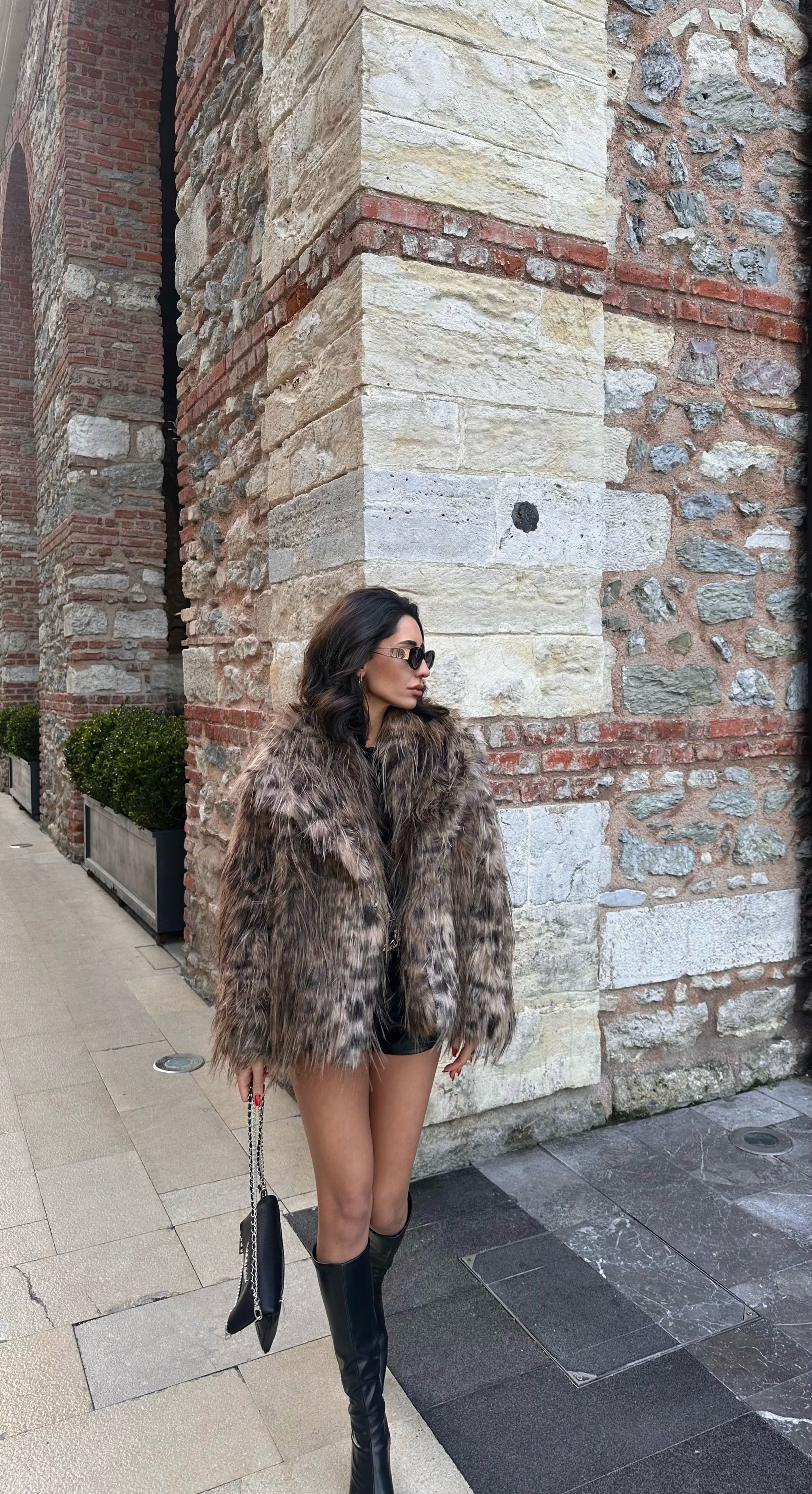 Raven Leopar Tüylü Kürk