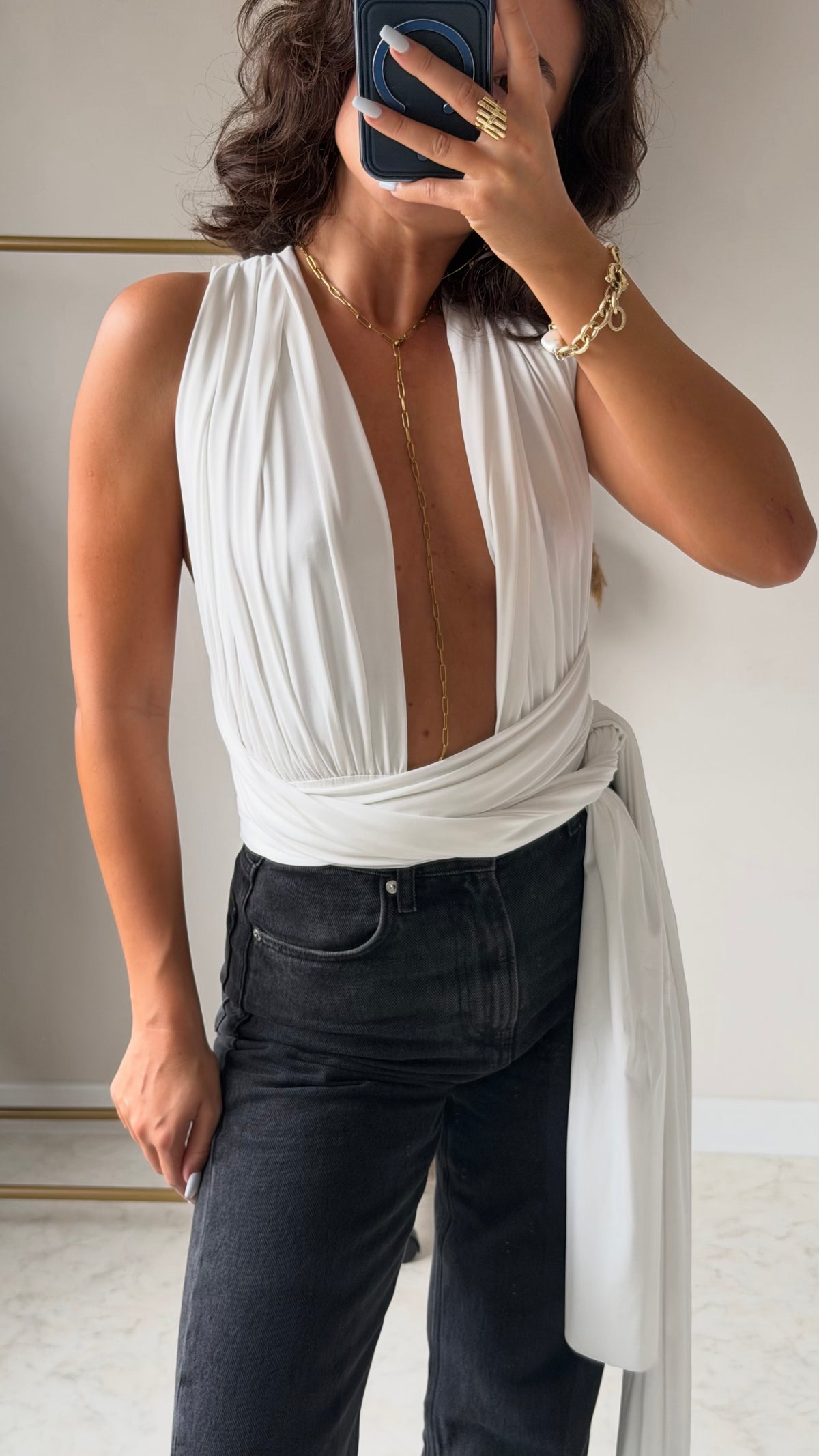 Sashé Beyaz Bodysuit