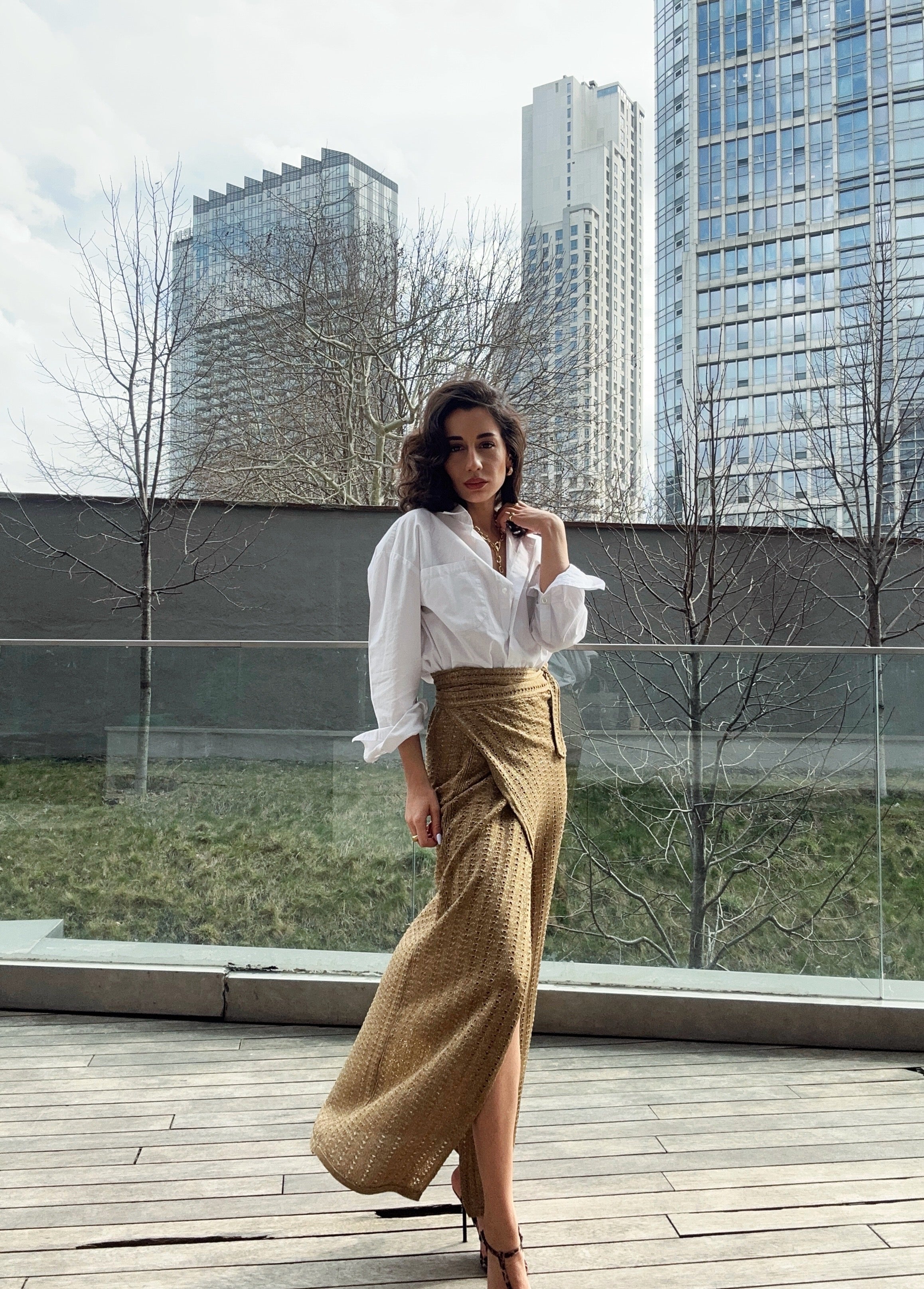 Bağlamalı Triko Etek