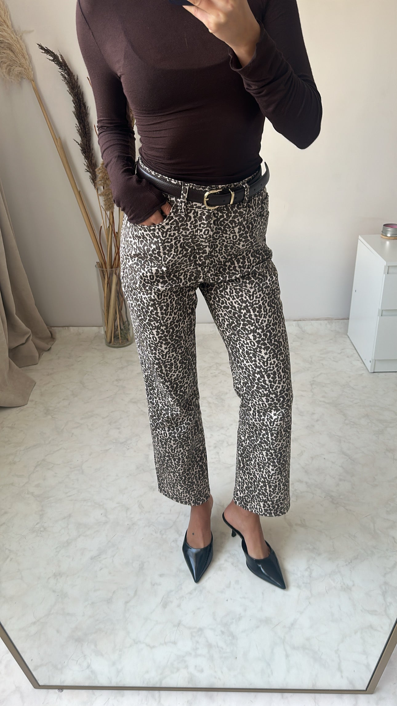 Orj. Marka Leopar Desenli Pantolon