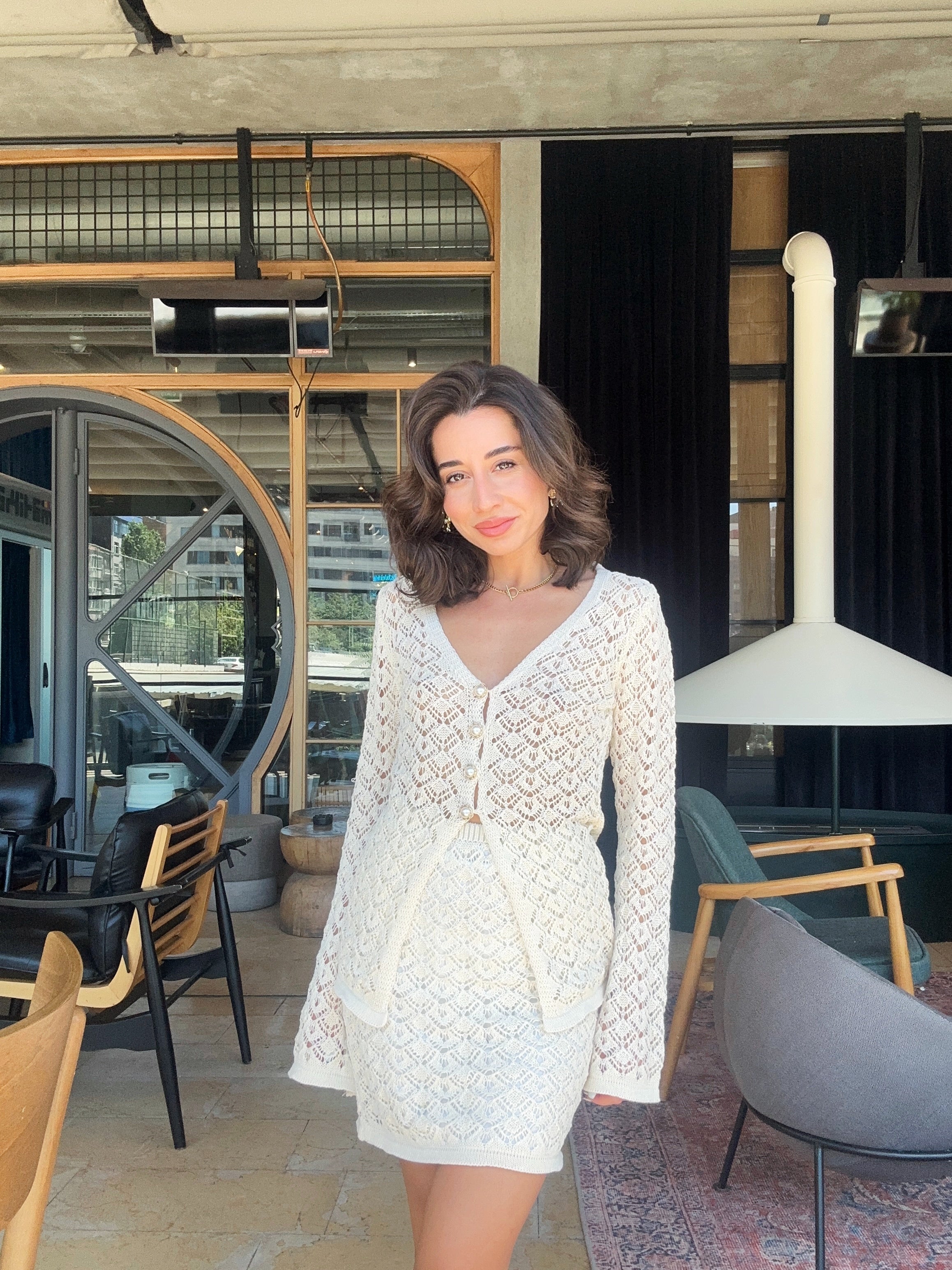 İnci Düğme Detaylı Takım