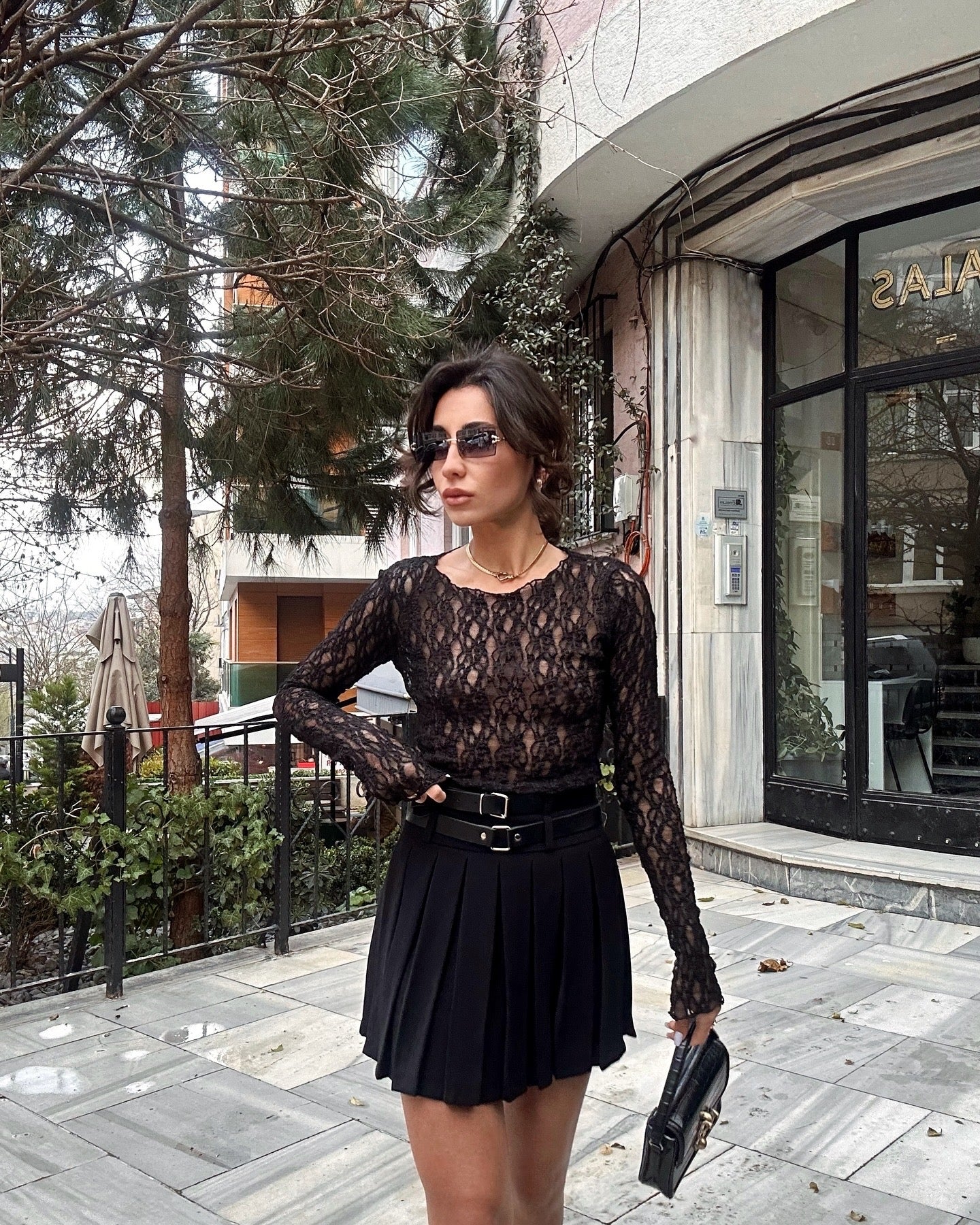 Dantel Transparan Bluz