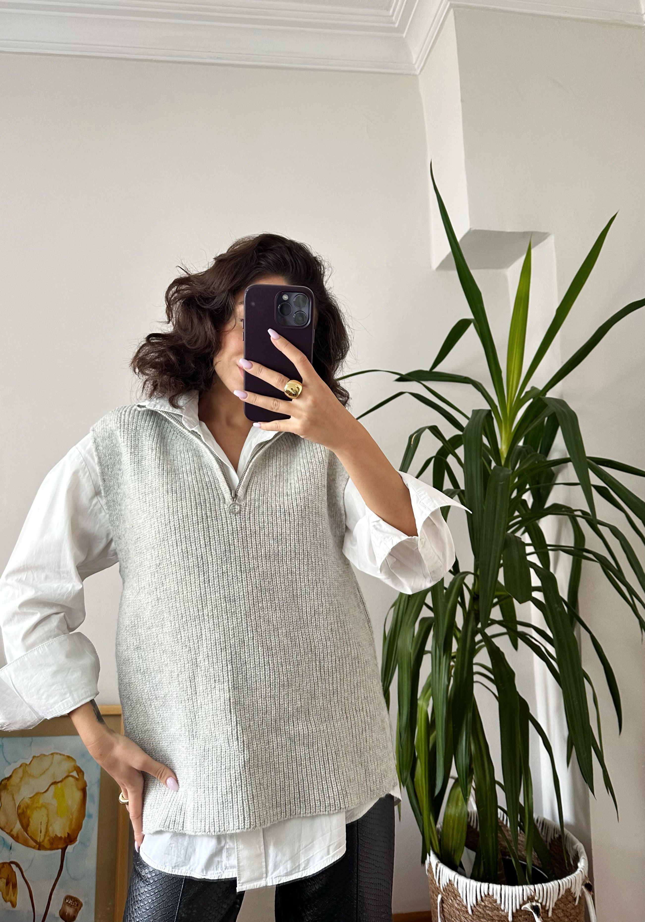 Yarım Fermuarlı Triko Süveter