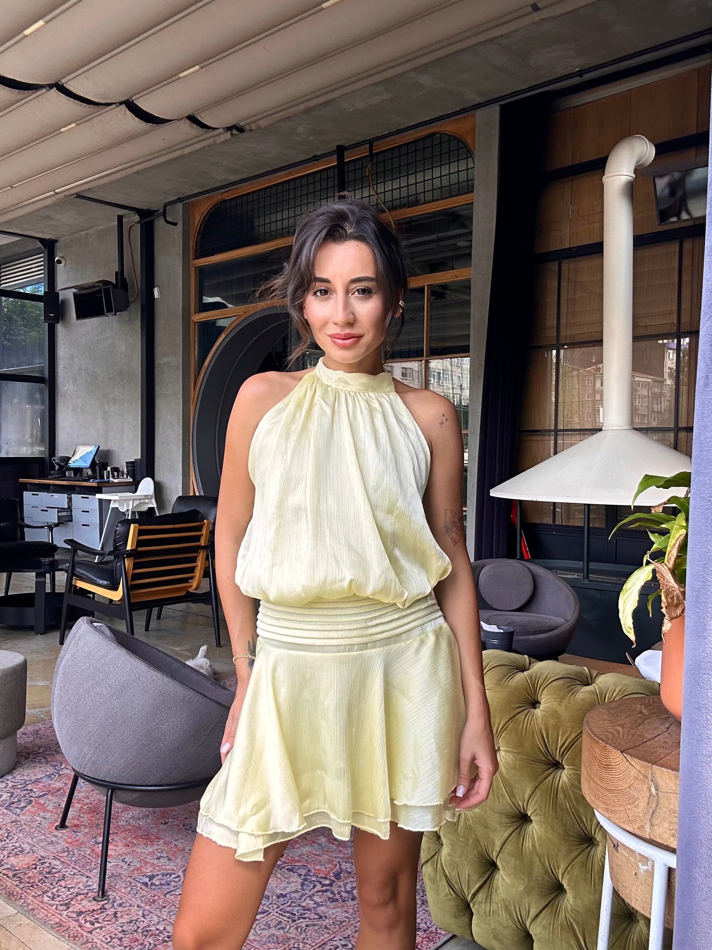 Golden Breeze Mini Elbise