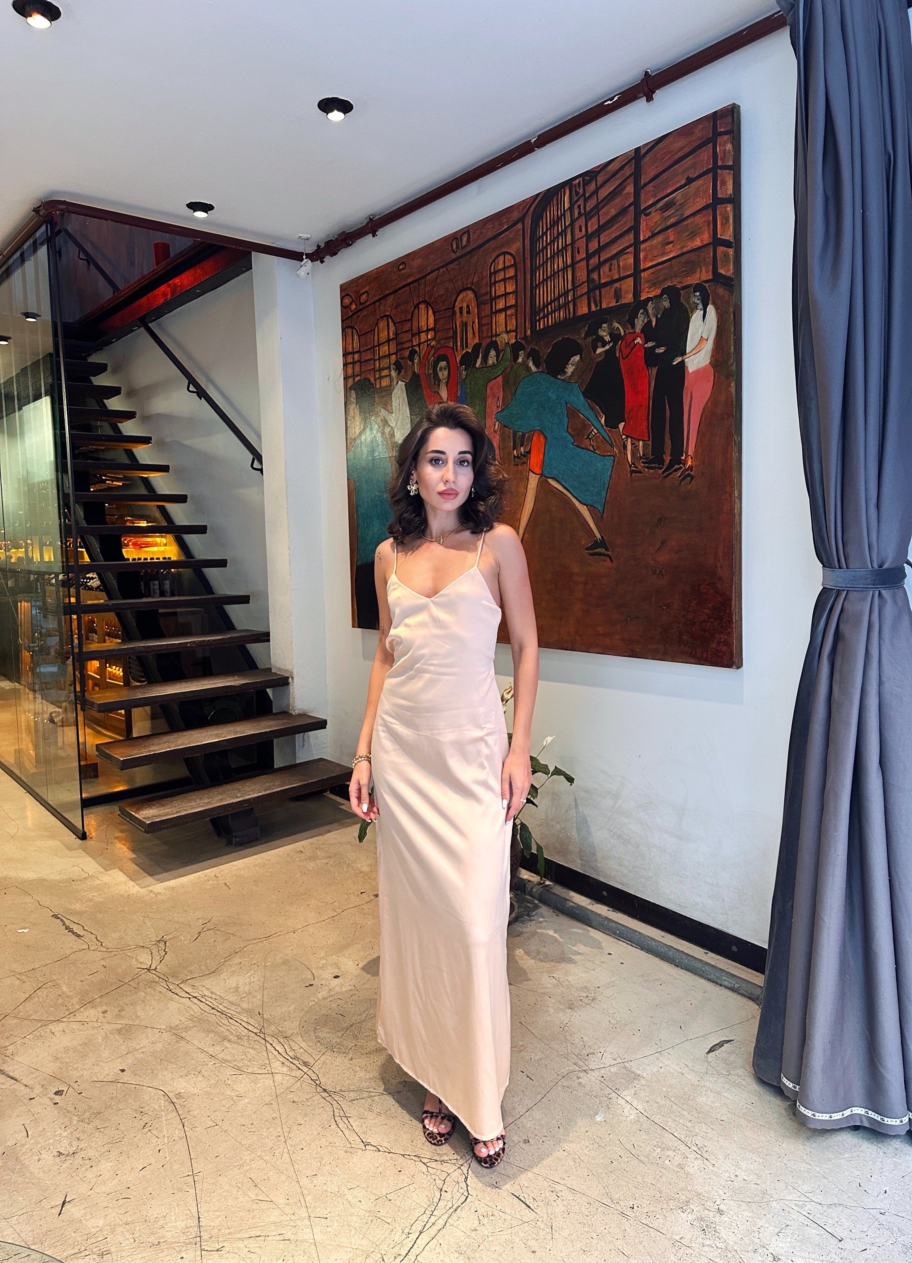 Luna Saten Elbise💖