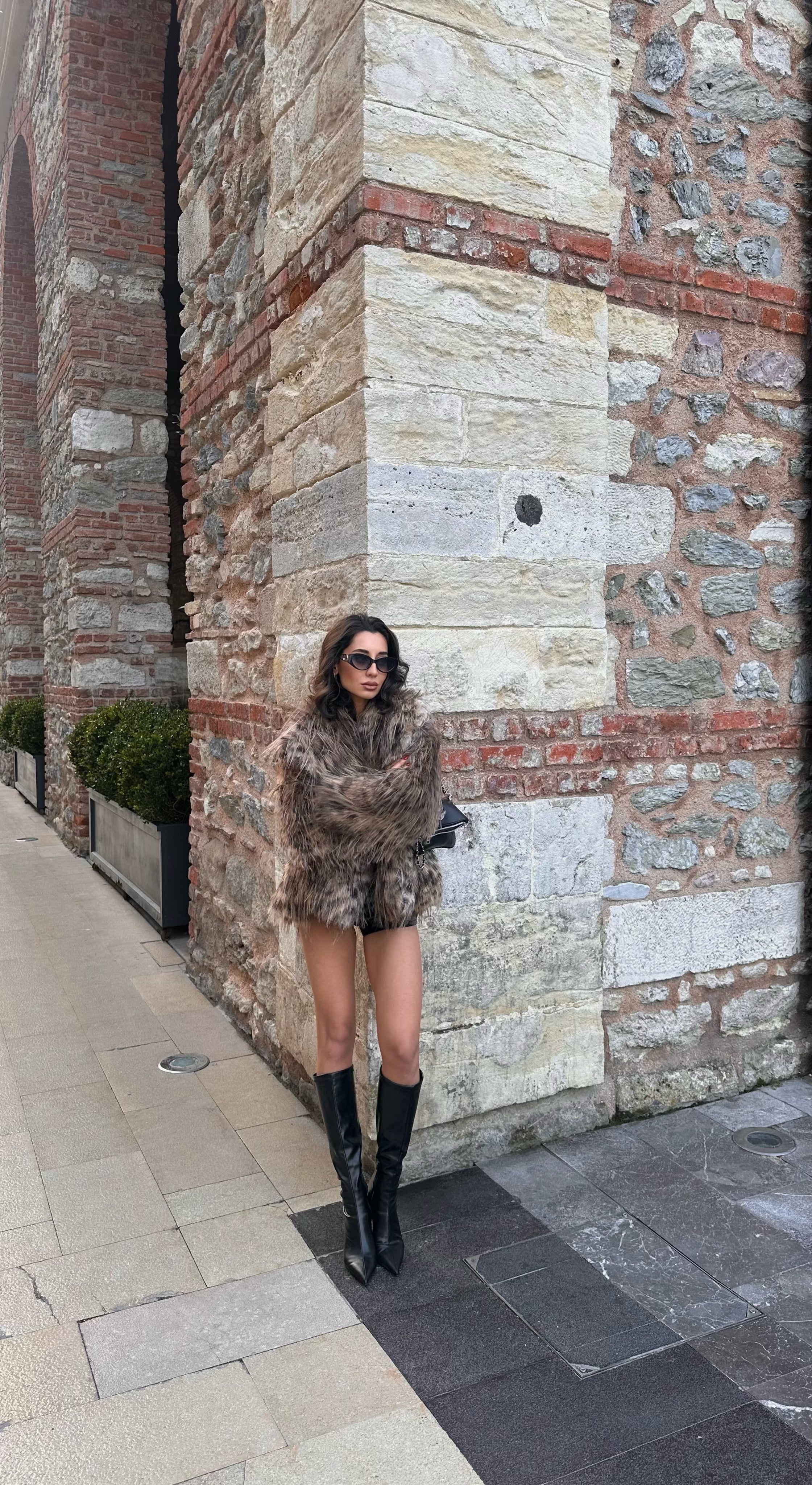 Raven Leopar Tüylü Kürk