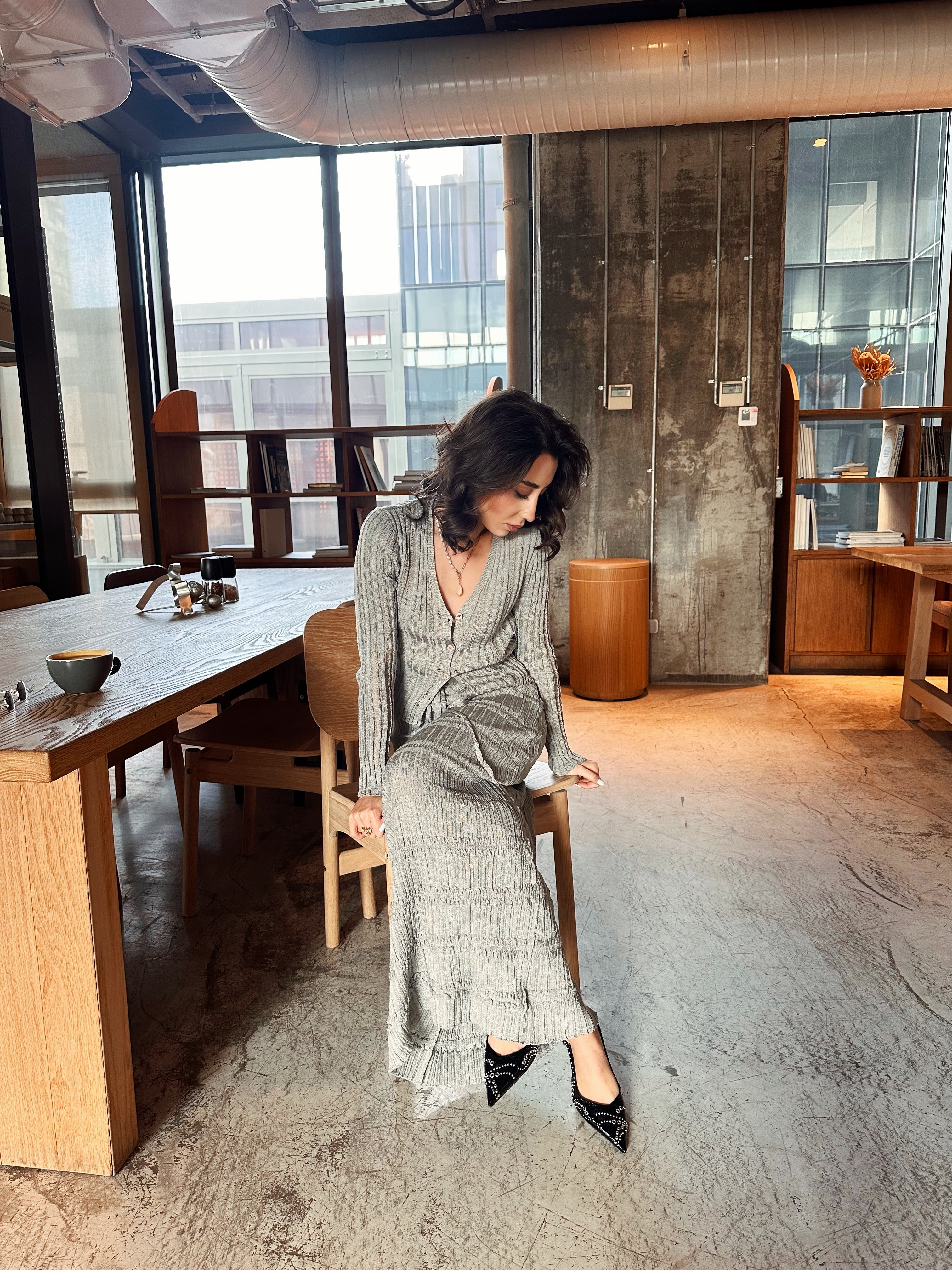 Triko Hırka Etek Takım