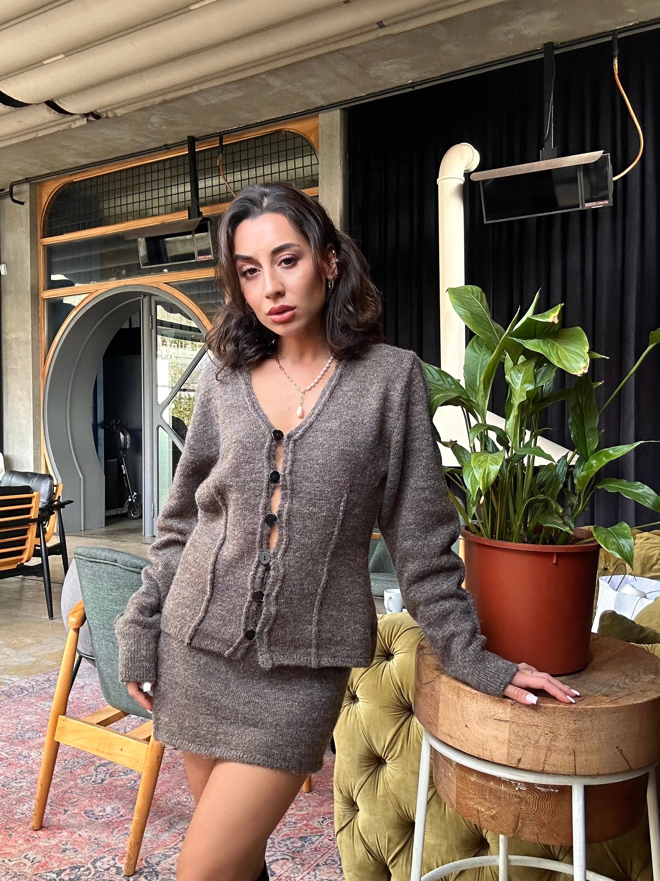 Hırka Etek Triko Takım