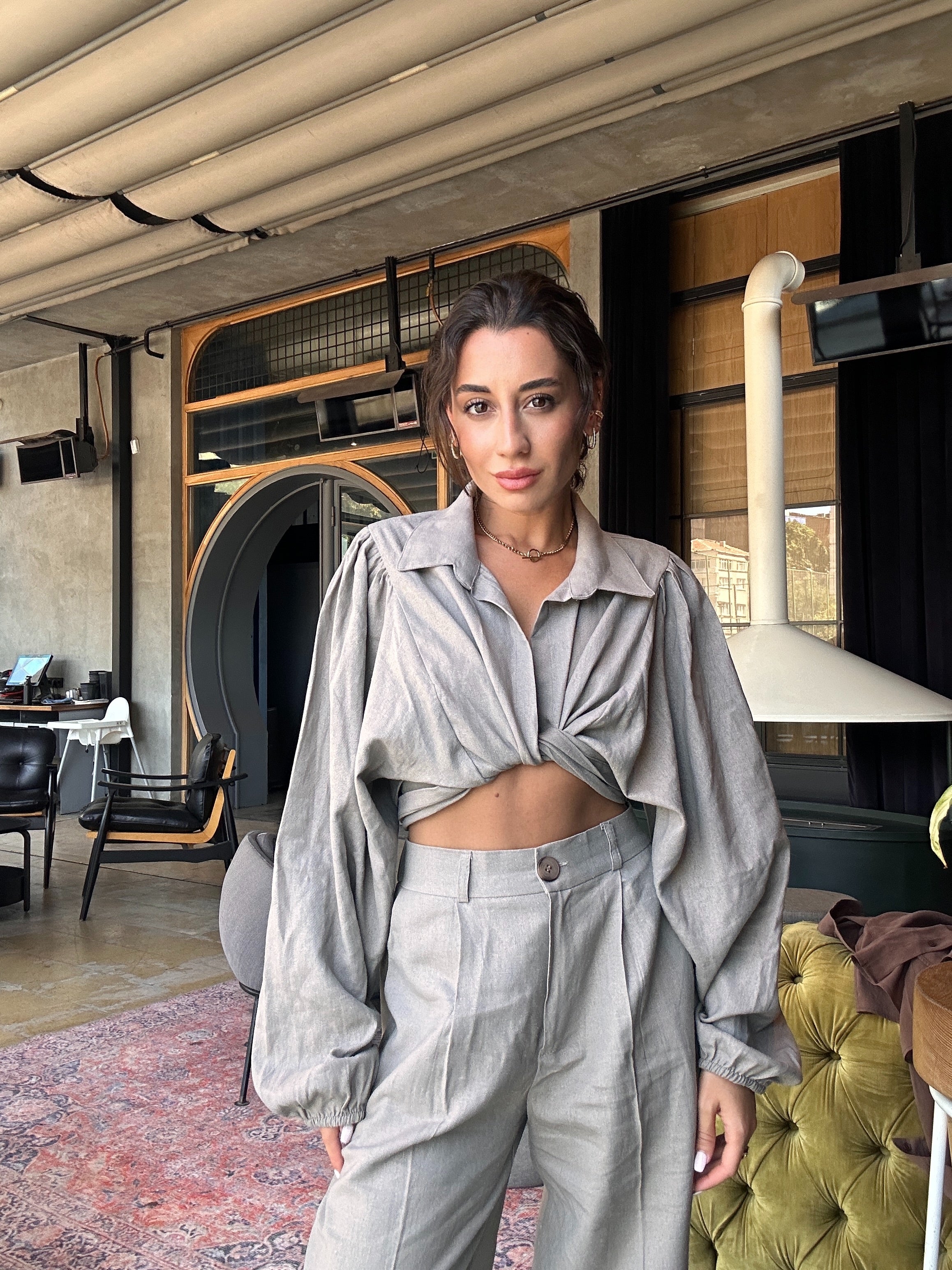 Urban Breeze Keten Bluz Takım