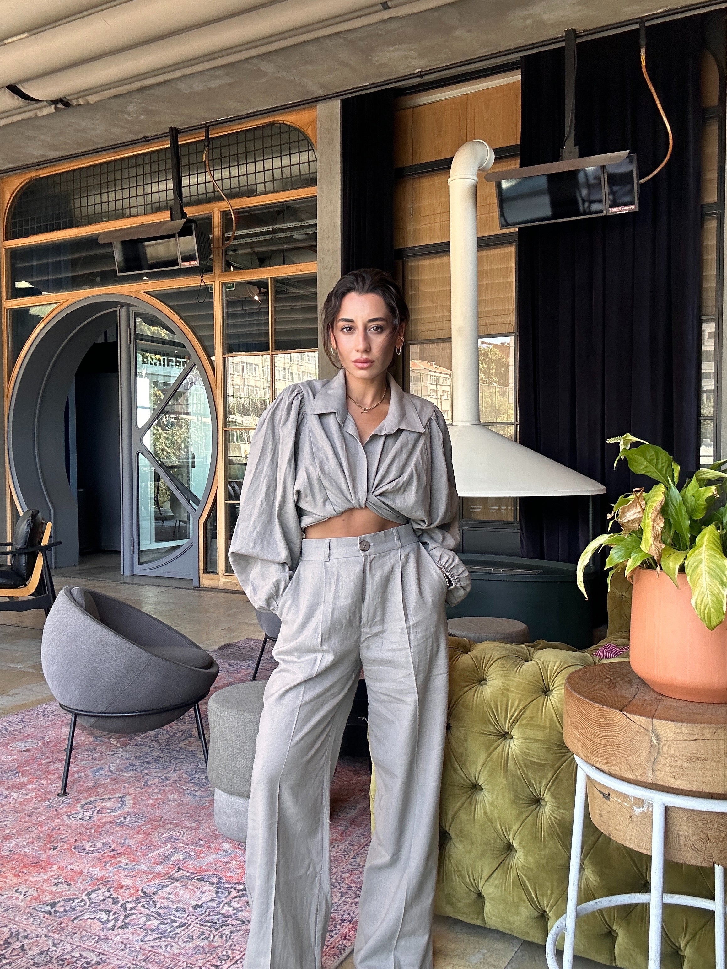 Urban Breeze Keten Bluz Takım