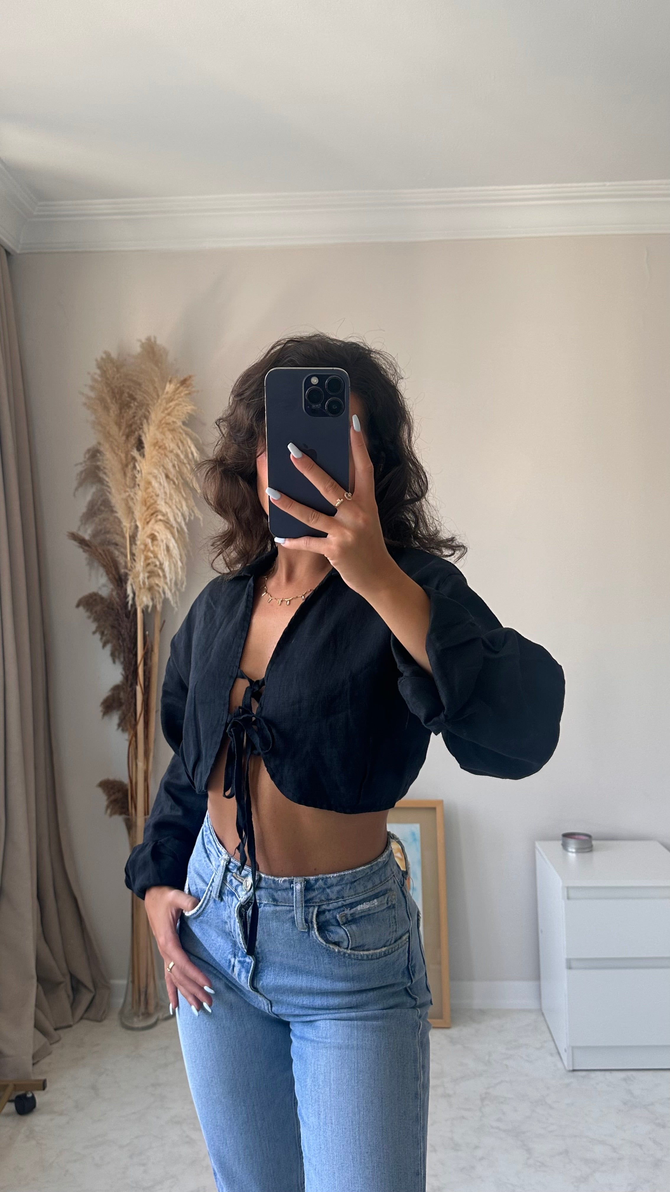 Linen Crop Keten Gömlek