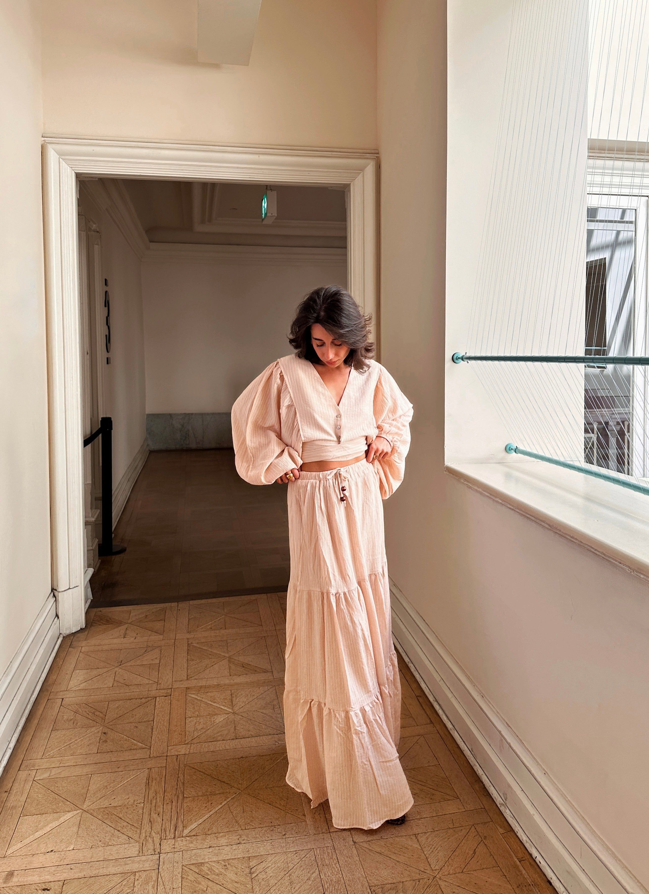 Balon Kol Crop Etek Takım