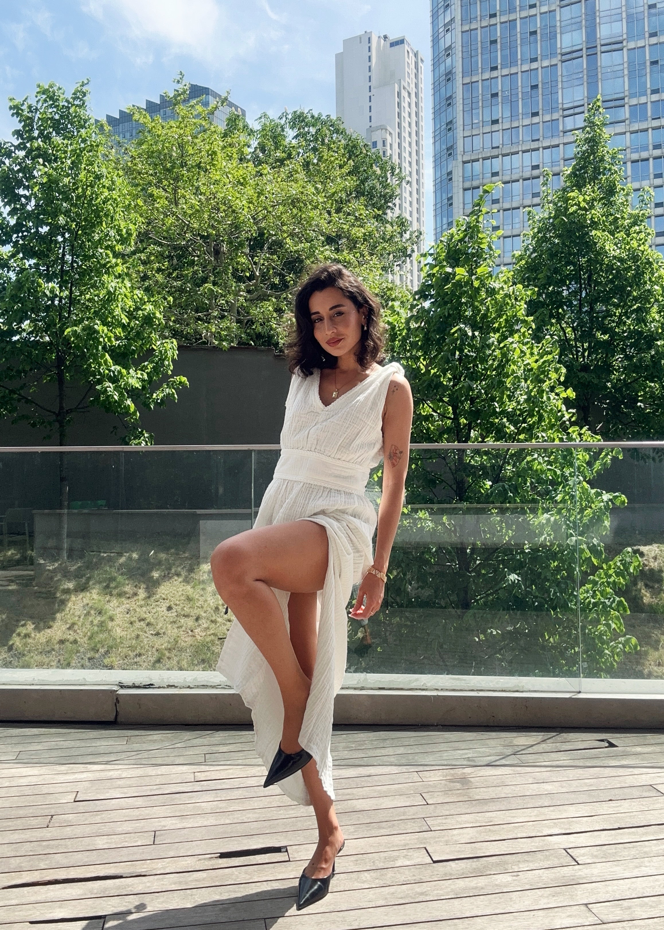 Müslin Örme Detaylı Elbise