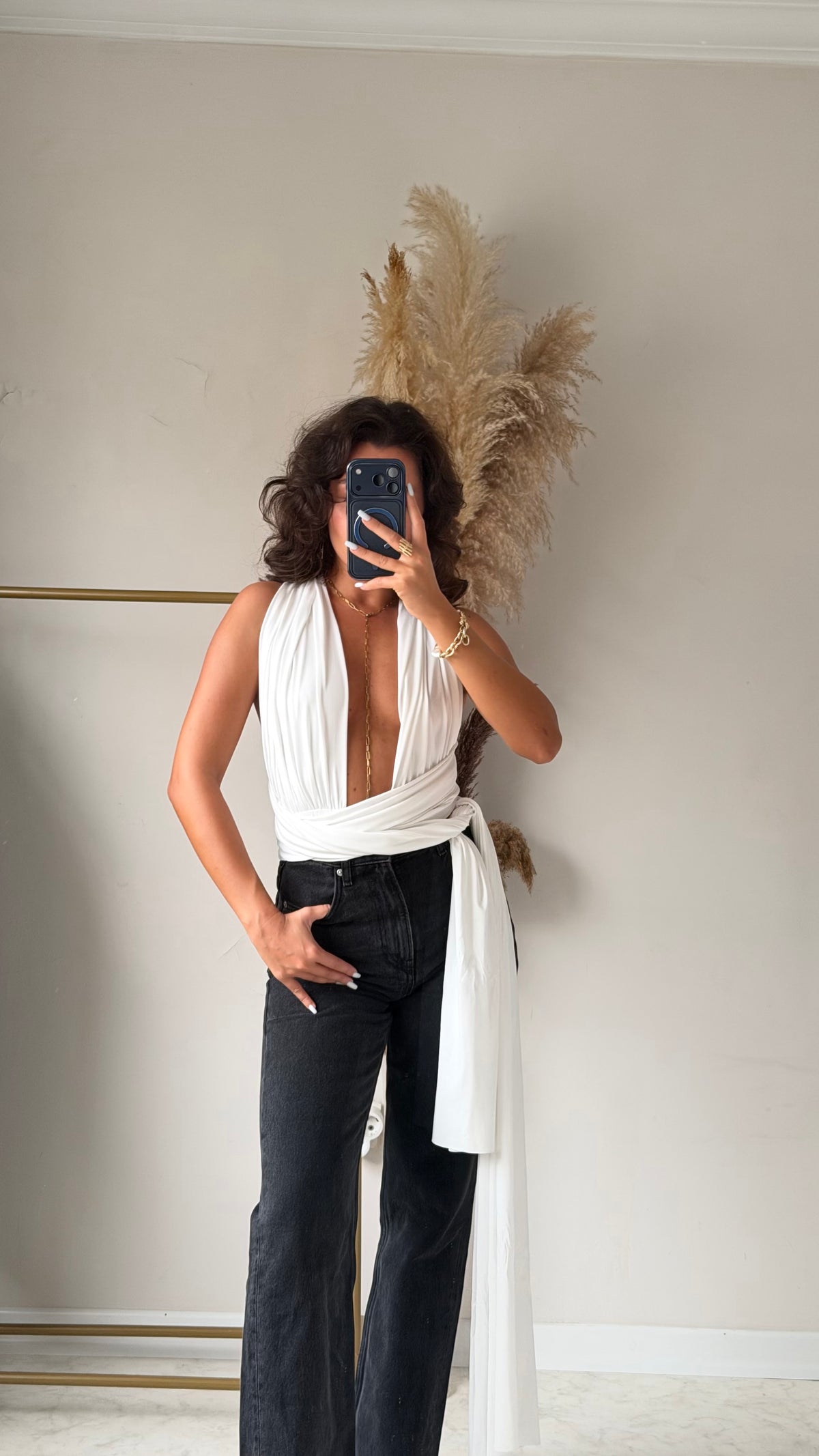 Sashé Beyaz Bodysuit