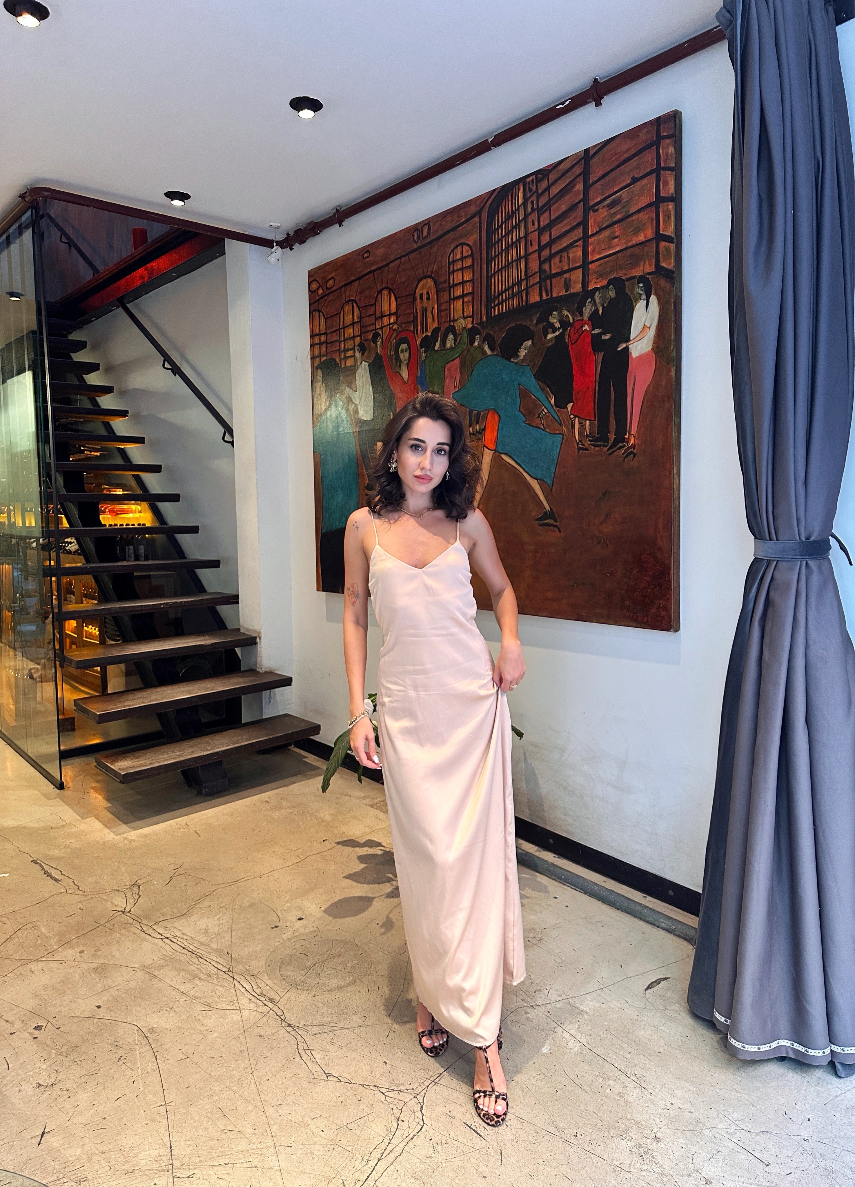 Luna Saten Elbise💖