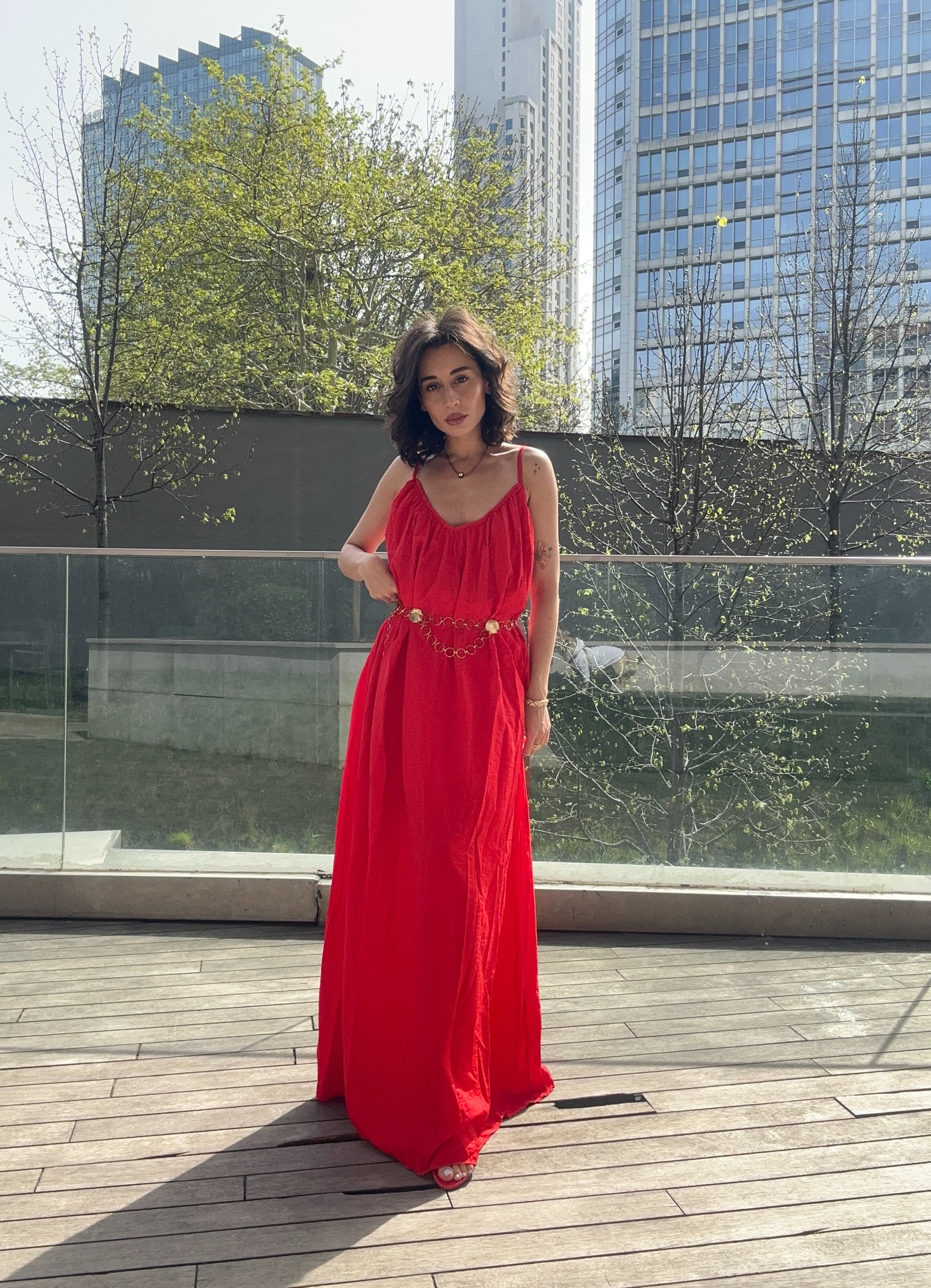 Askılı Maxi Elbise