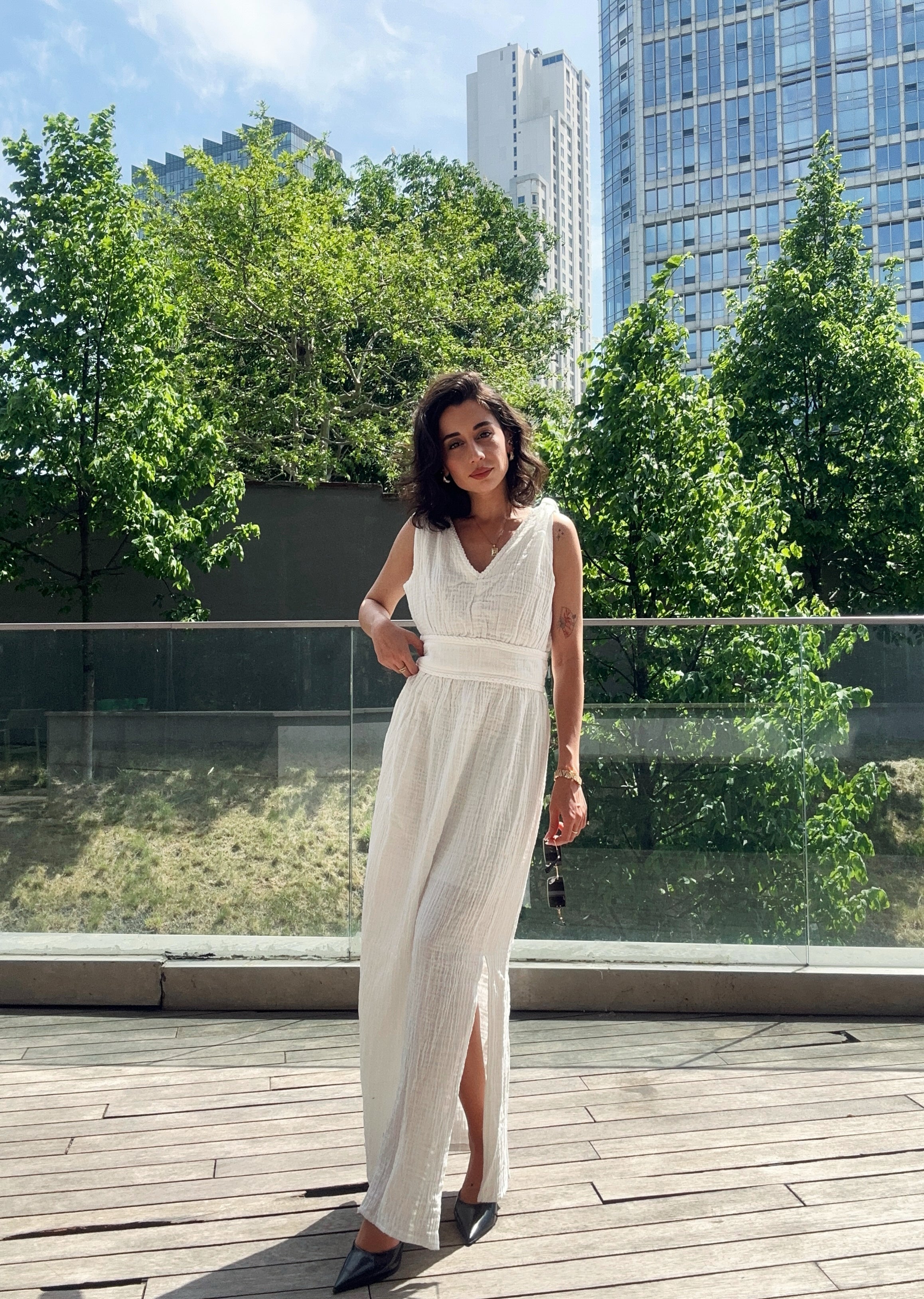 Müslin Örme Detaylı Elbise