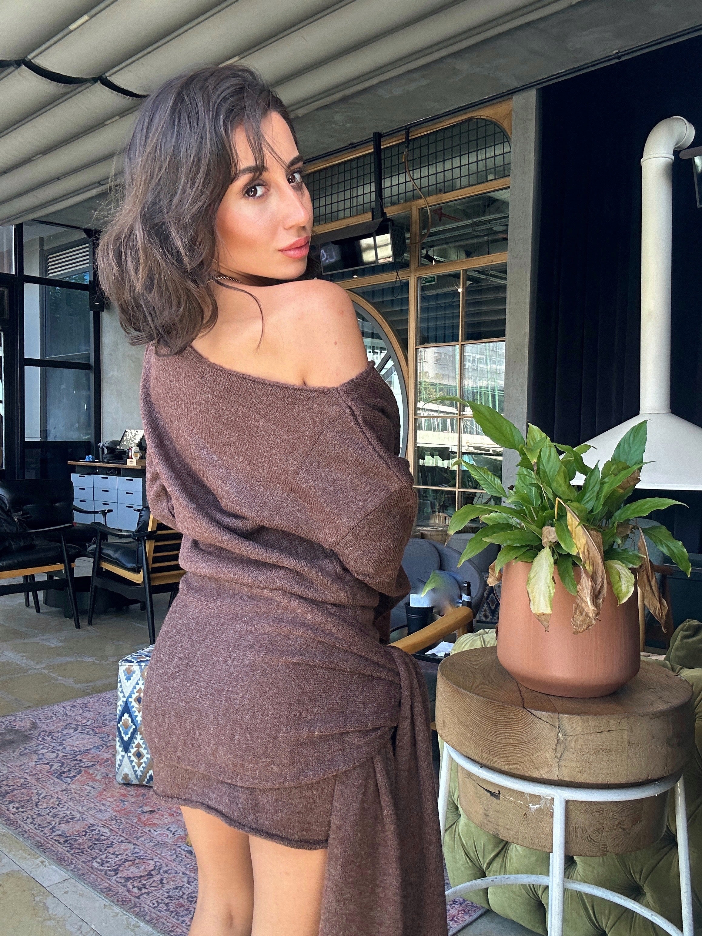 Şal Detaylı Elbise