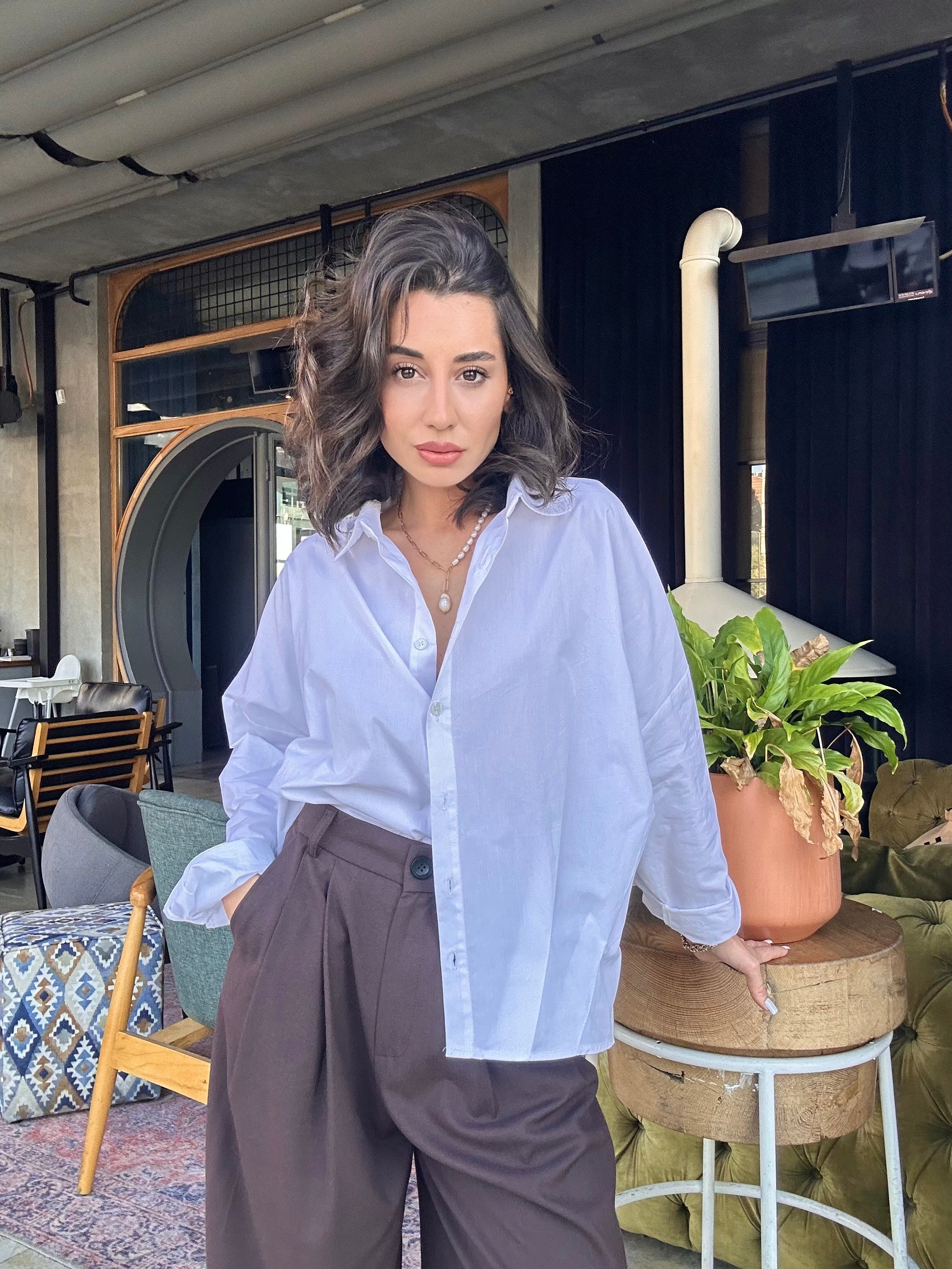 Urban Whıte Poplin Gömlek