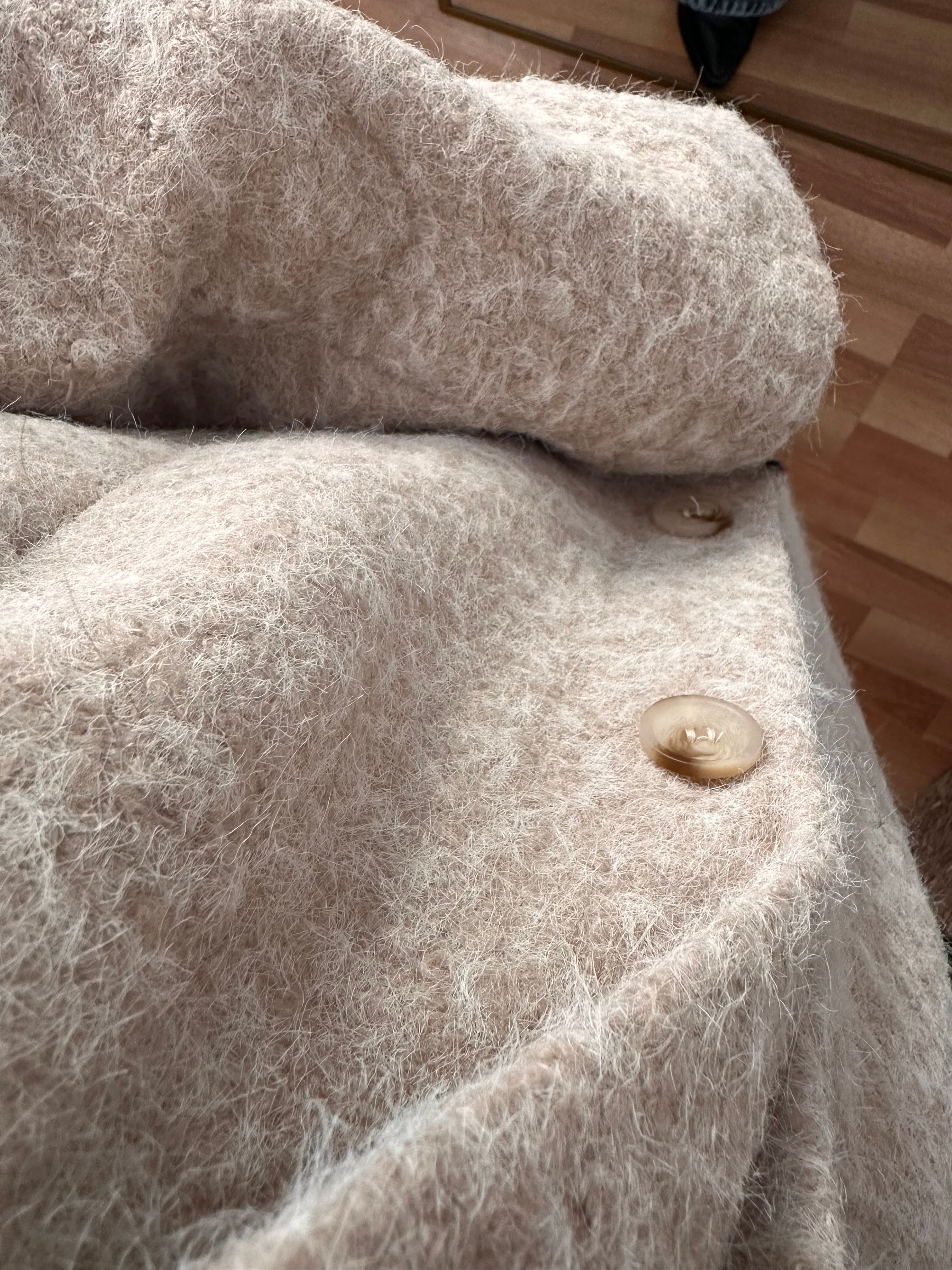 Kuşaklı Bej Kaşe Blazer Ceket Kaban