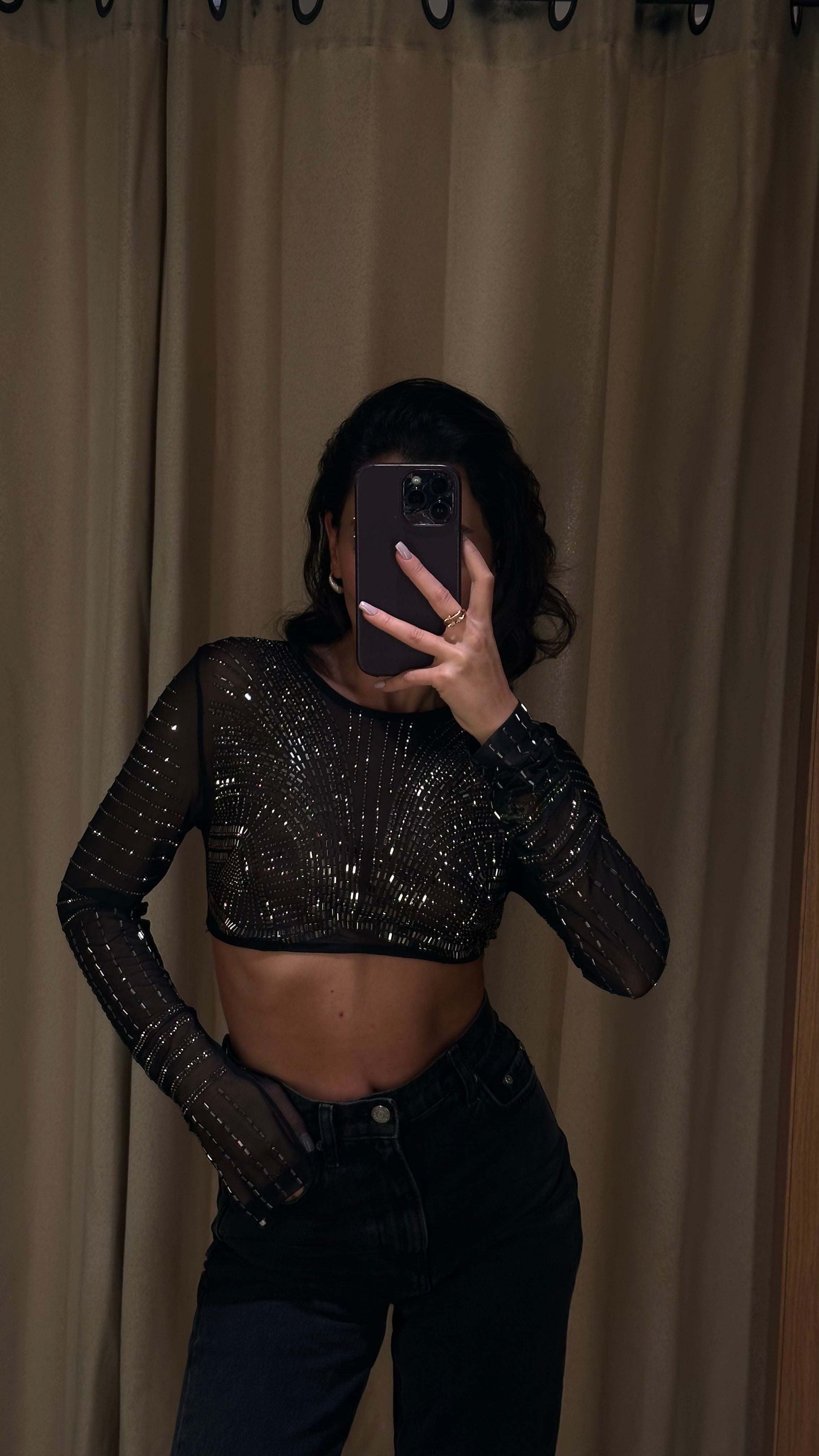 Lumée Crop Taşlı Bluz