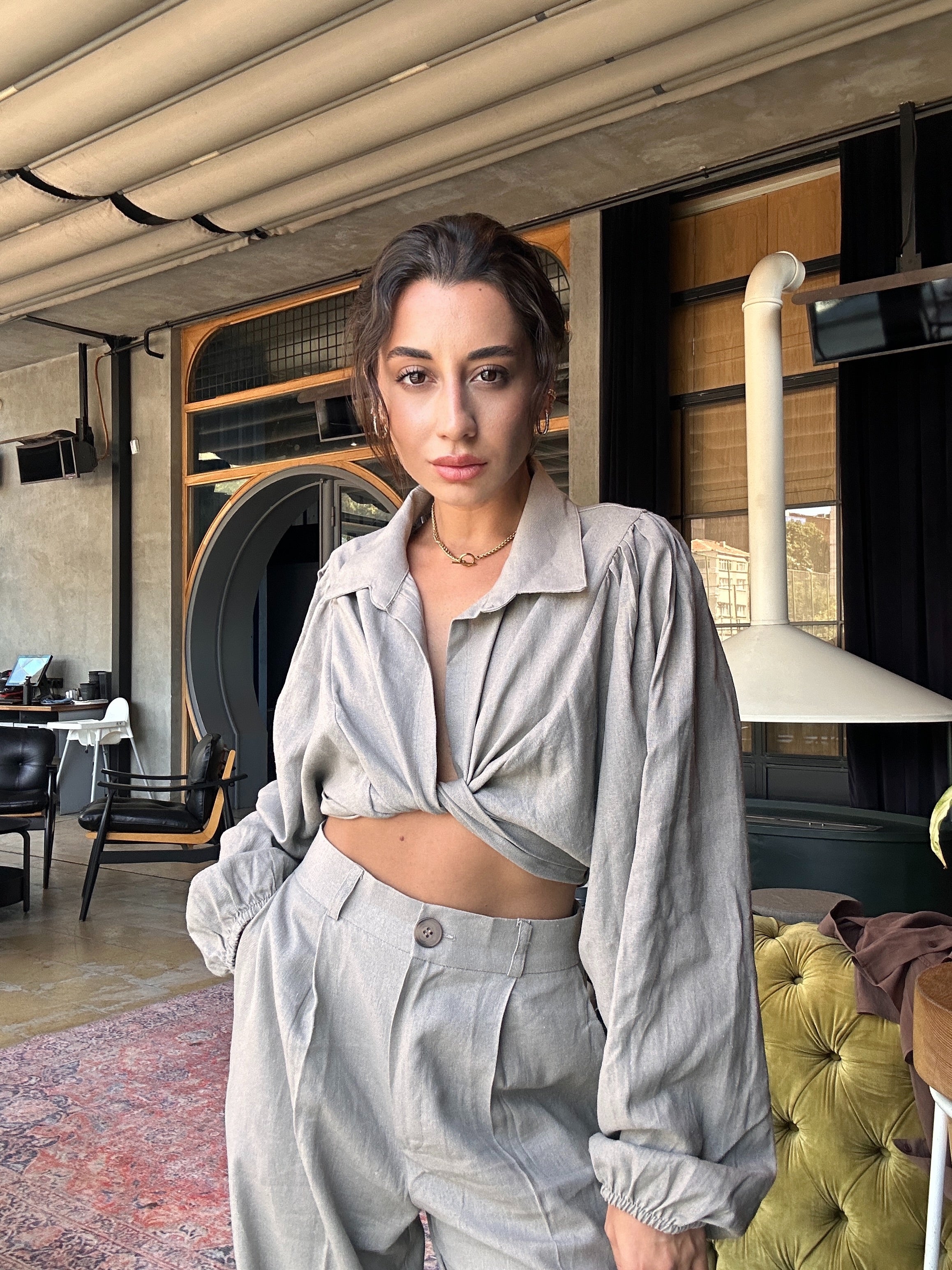 Urban Breeze Keten Bluz Takım