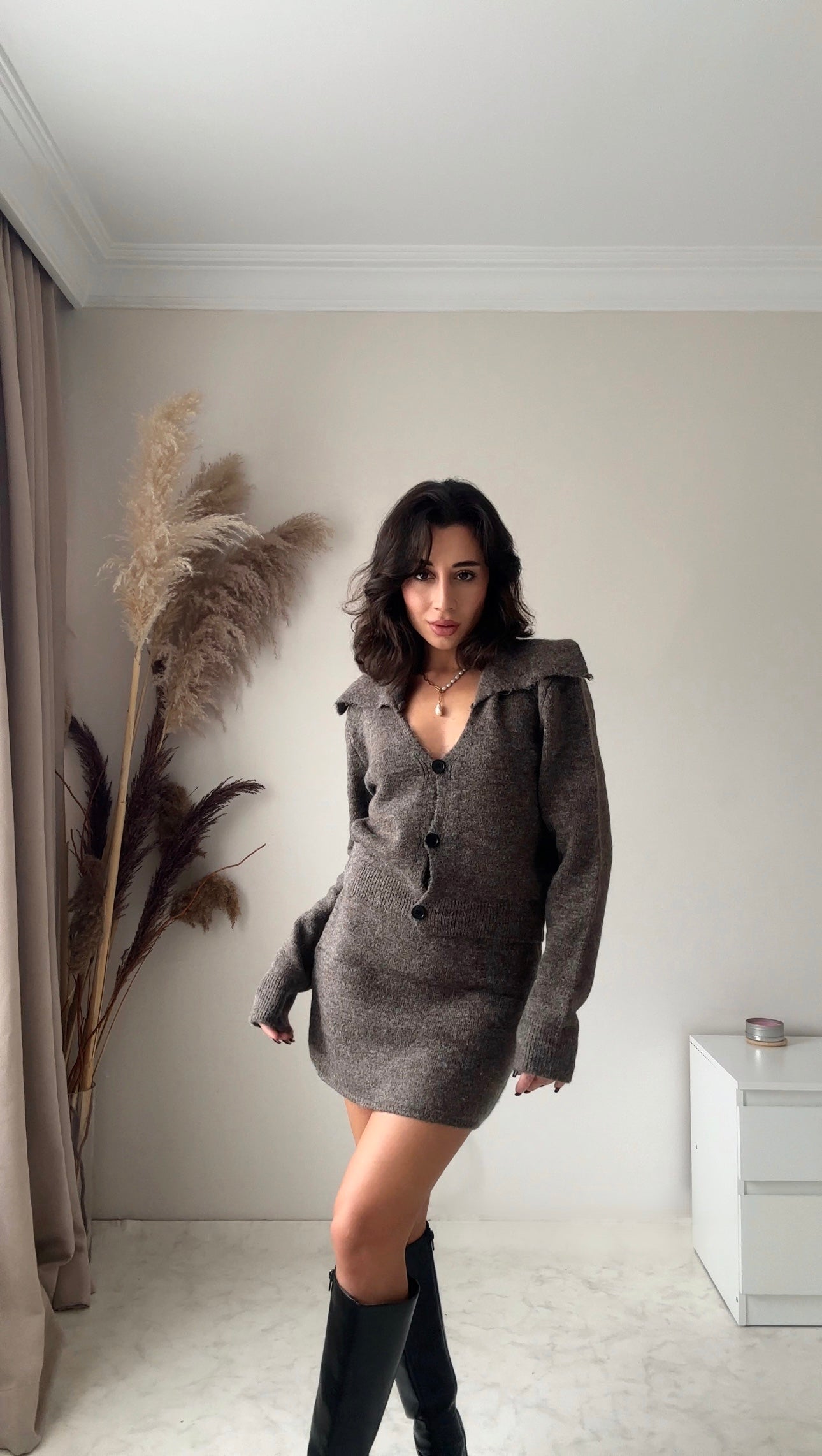 Noa Triko Hırka Etek Takım