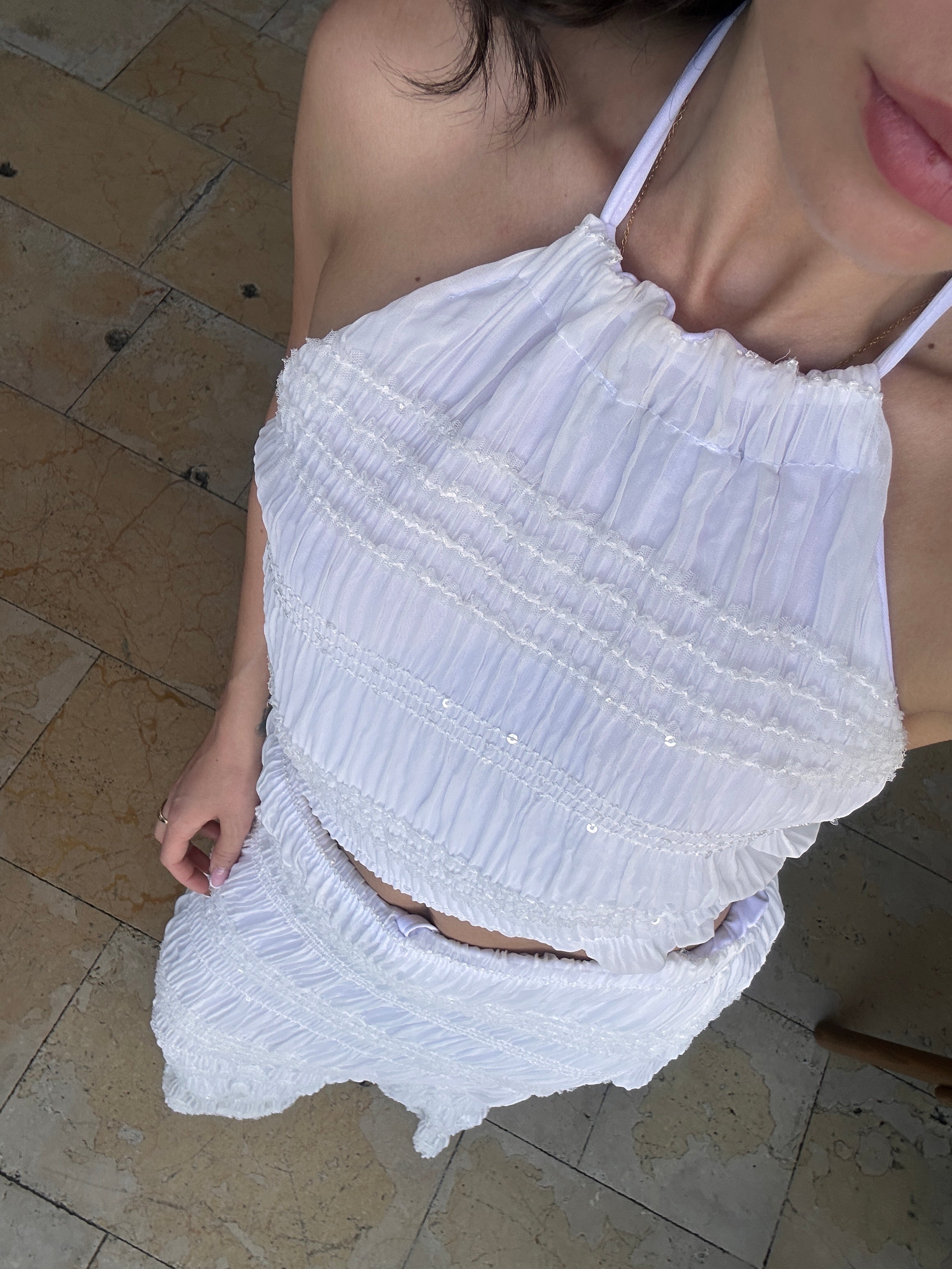 Tasarım Arkadan Bağlamalı Etek Takım